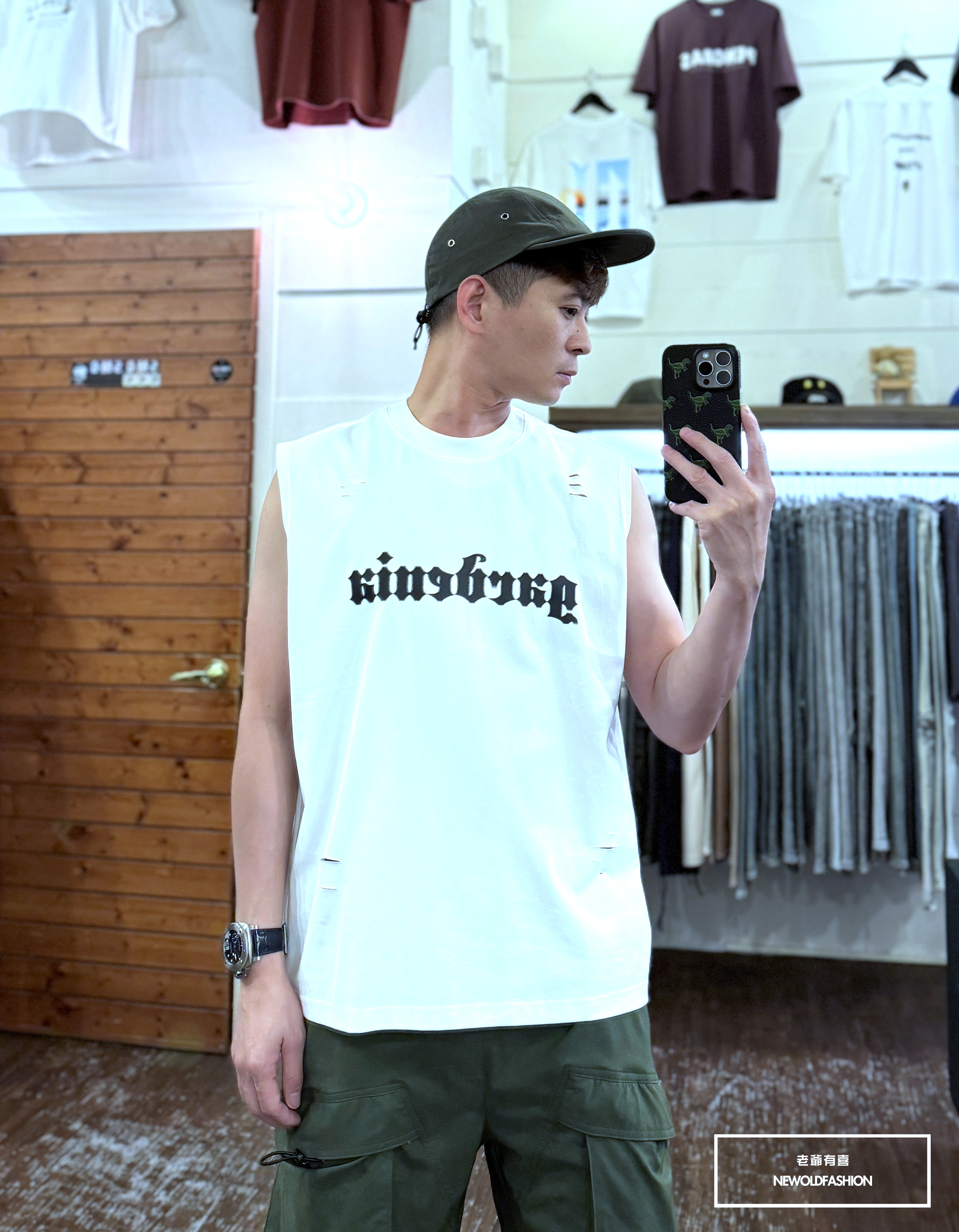 『新品上市』重磅羅馬G棉質背心(NOF2405S8005)-白