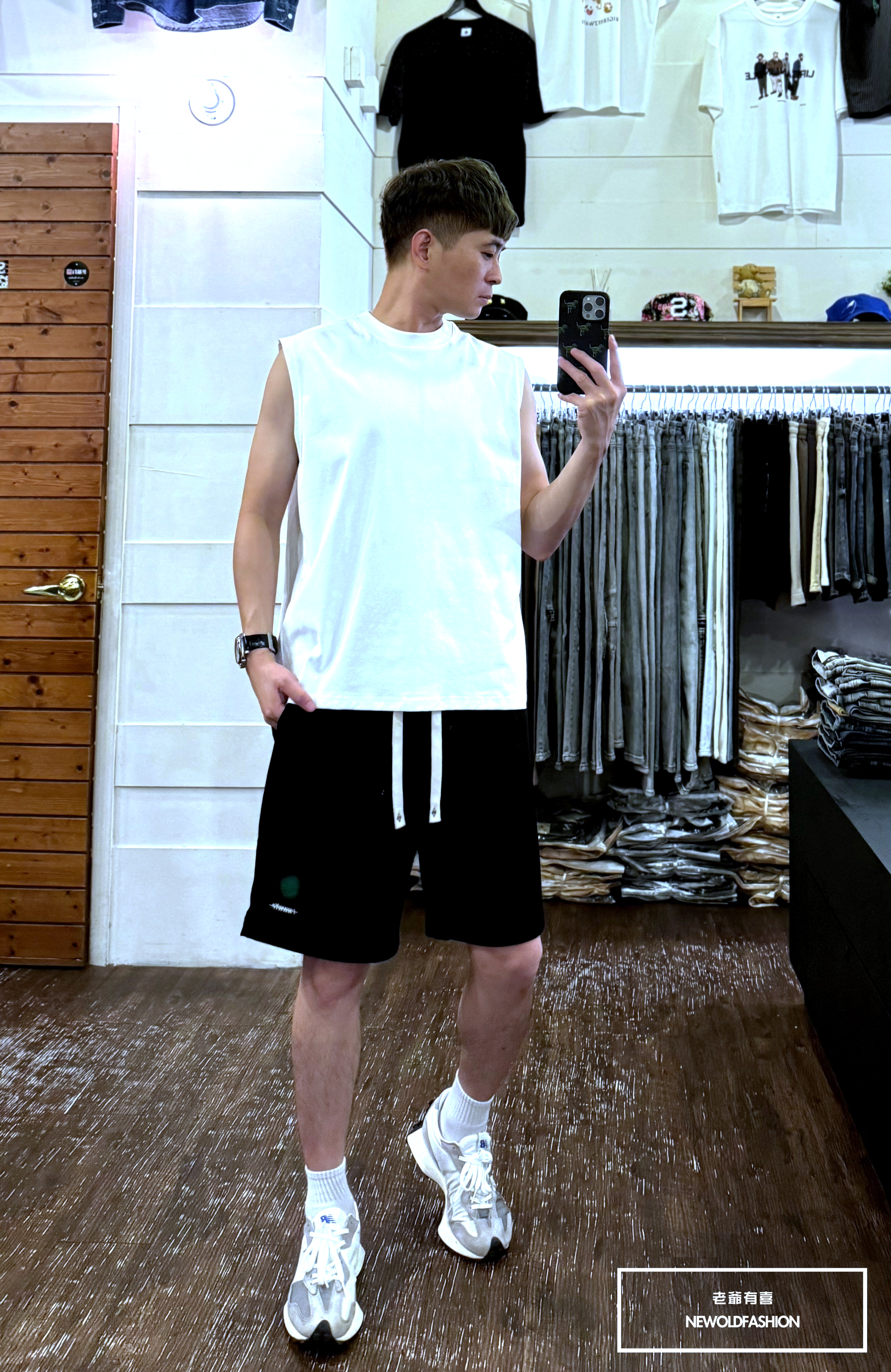 『新品上市』重磅原色素面棉質背心(NOF2405S8004)-白