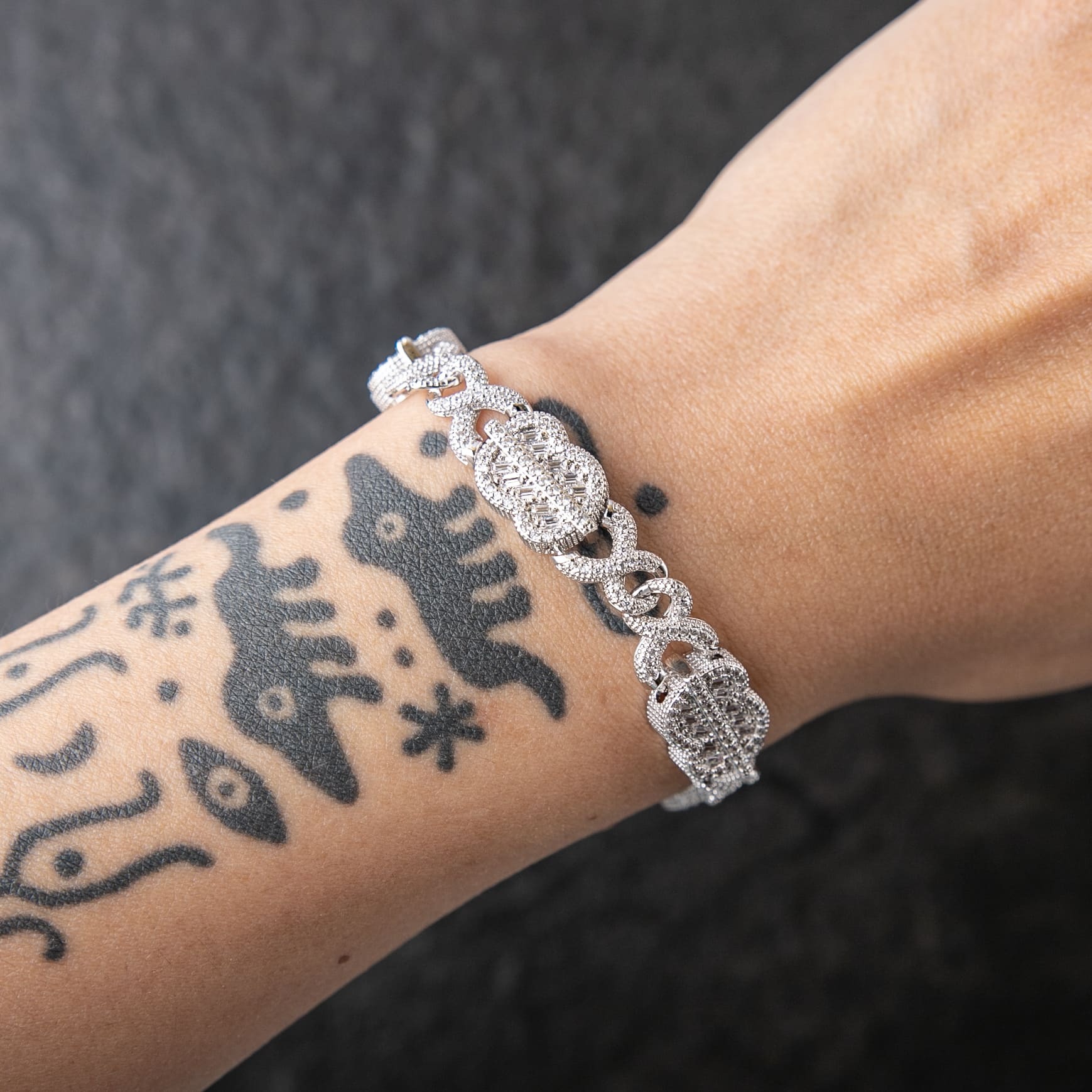 11mm滿鑲無限美金造型手鍊