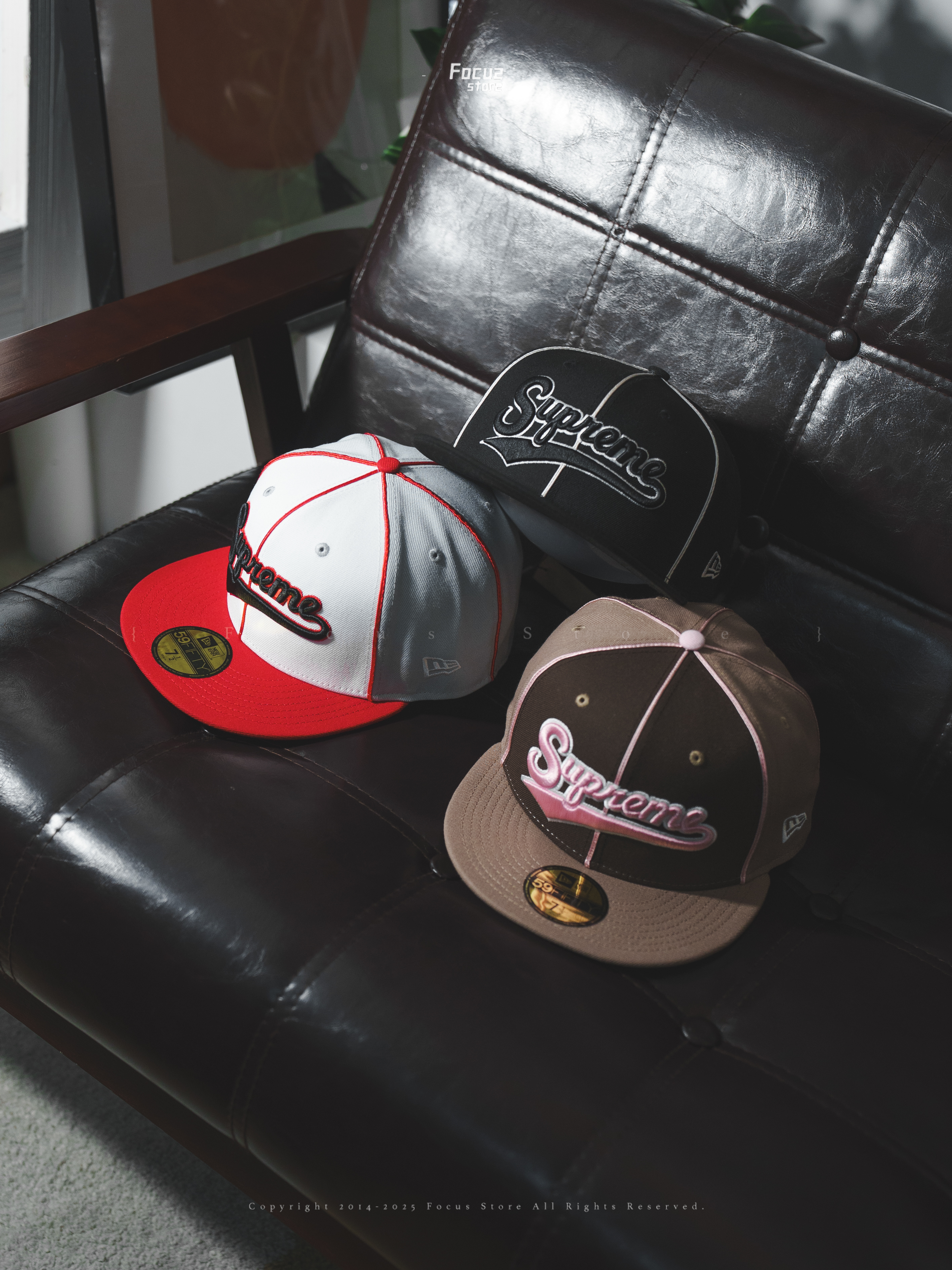 【Focus Store】預購 Supreme x New Era SS25 Week10 Piping Script Logo Cap 五色 刺繡滾邊 全封帽 棒球帽