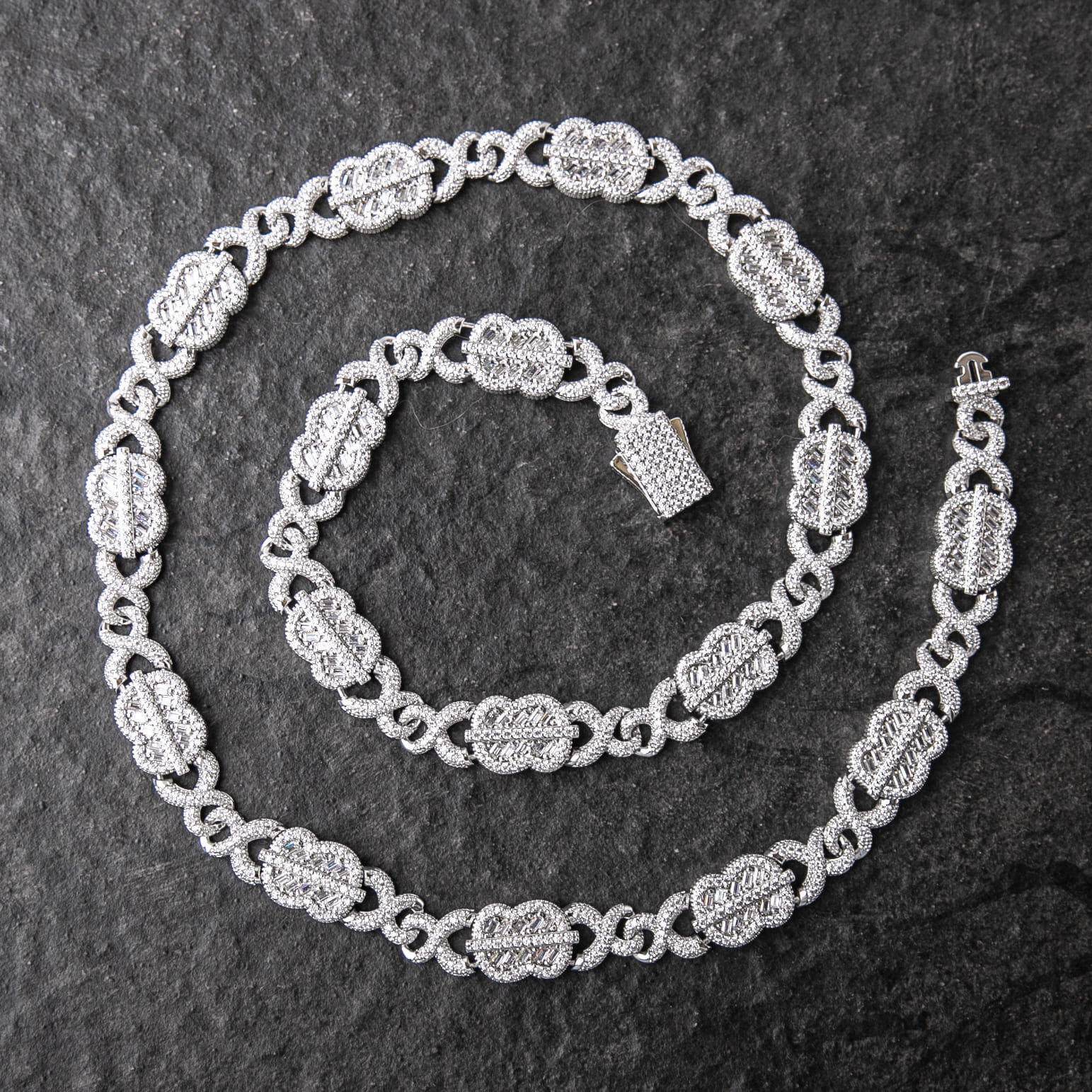 11mm滿鑲無限美金造型項鍊