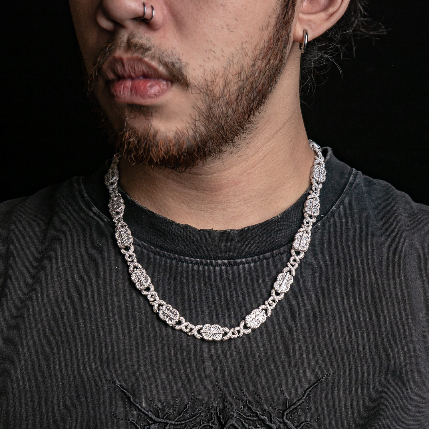 11mm滿鑲無限美金造型項鍊