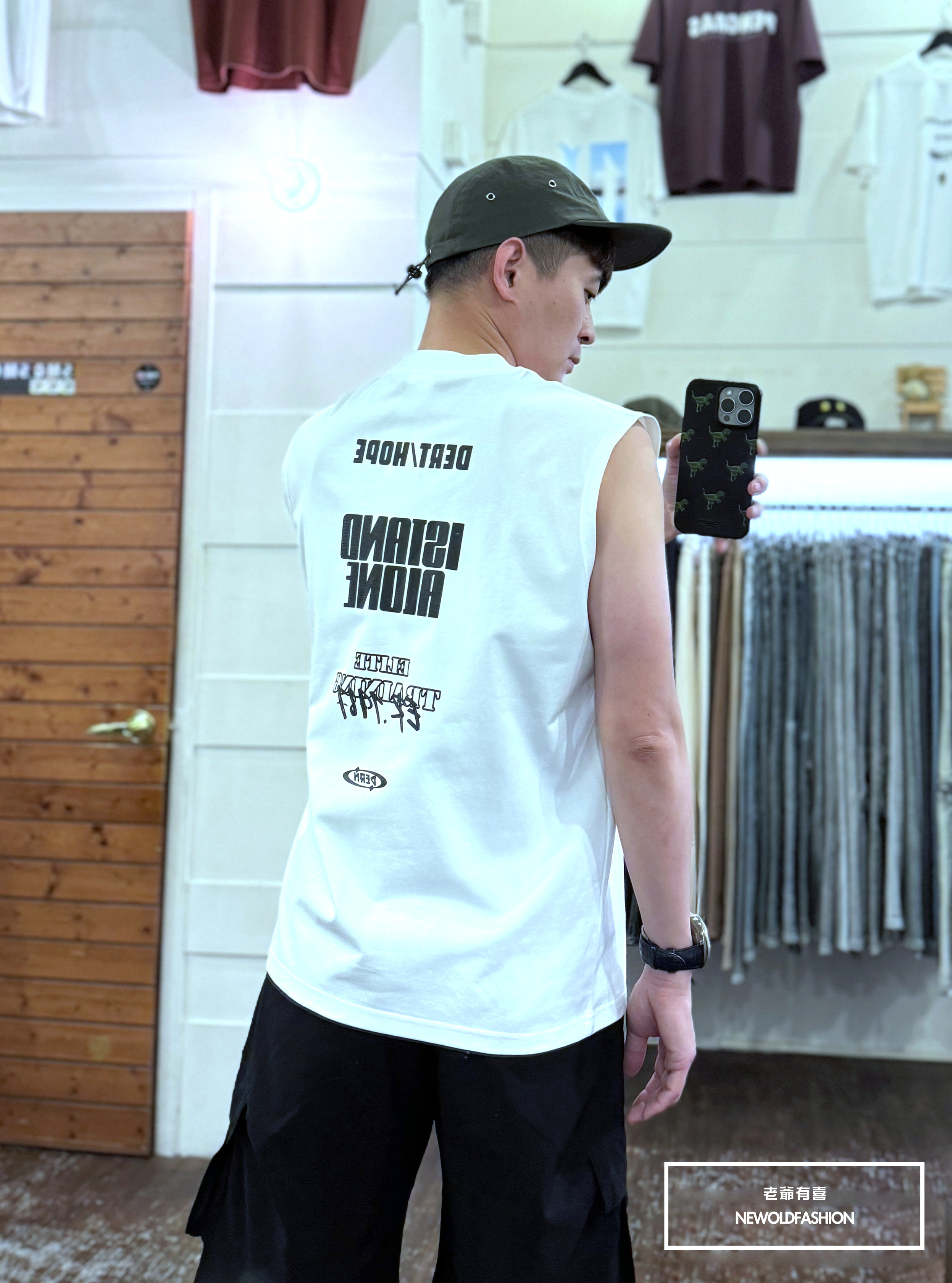 『新品上市』重磅Island爆裂紋棉質背心(NOF2405S8011)-白