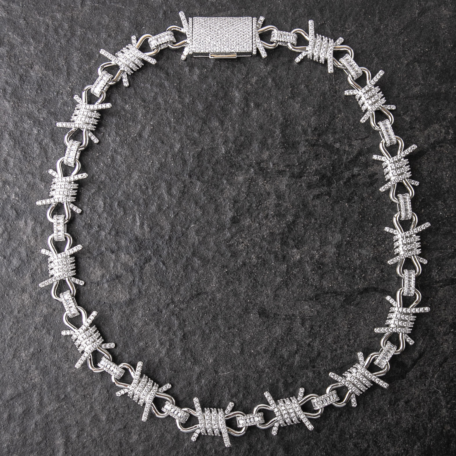 19mm滿鑲荊棘鍊條造型項鍊