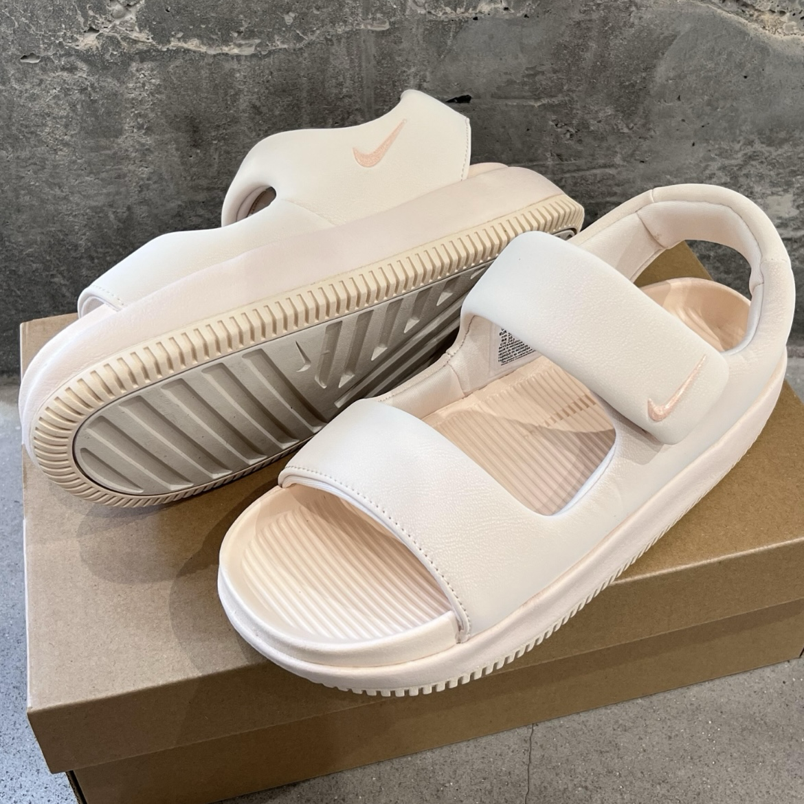 Nike Calm Sandal Guava Ice 淺粉橘 膚色 厚底 麵包 涼鞋 泡棉 魔鬼氈 拖鞋