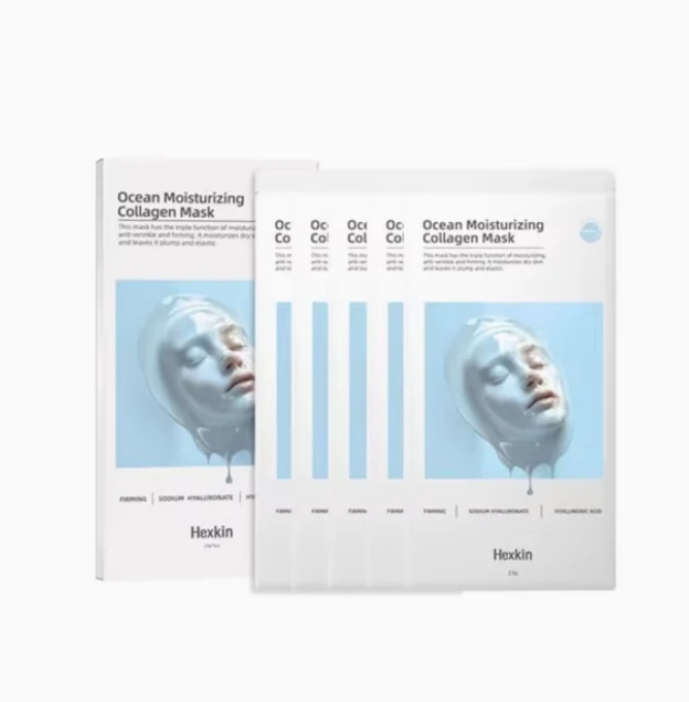 韓國代購 Hexkin 赫詩琴 保濕膠原蛋白面膜-藍膜[5片]