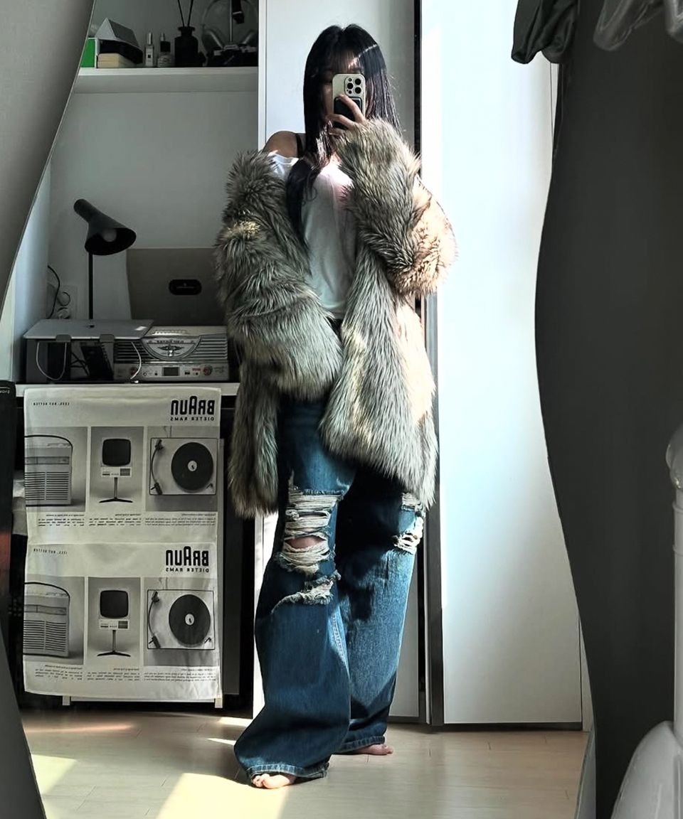 ROCKCAKE) Karina同款！Faye Damage Jeans | 2color