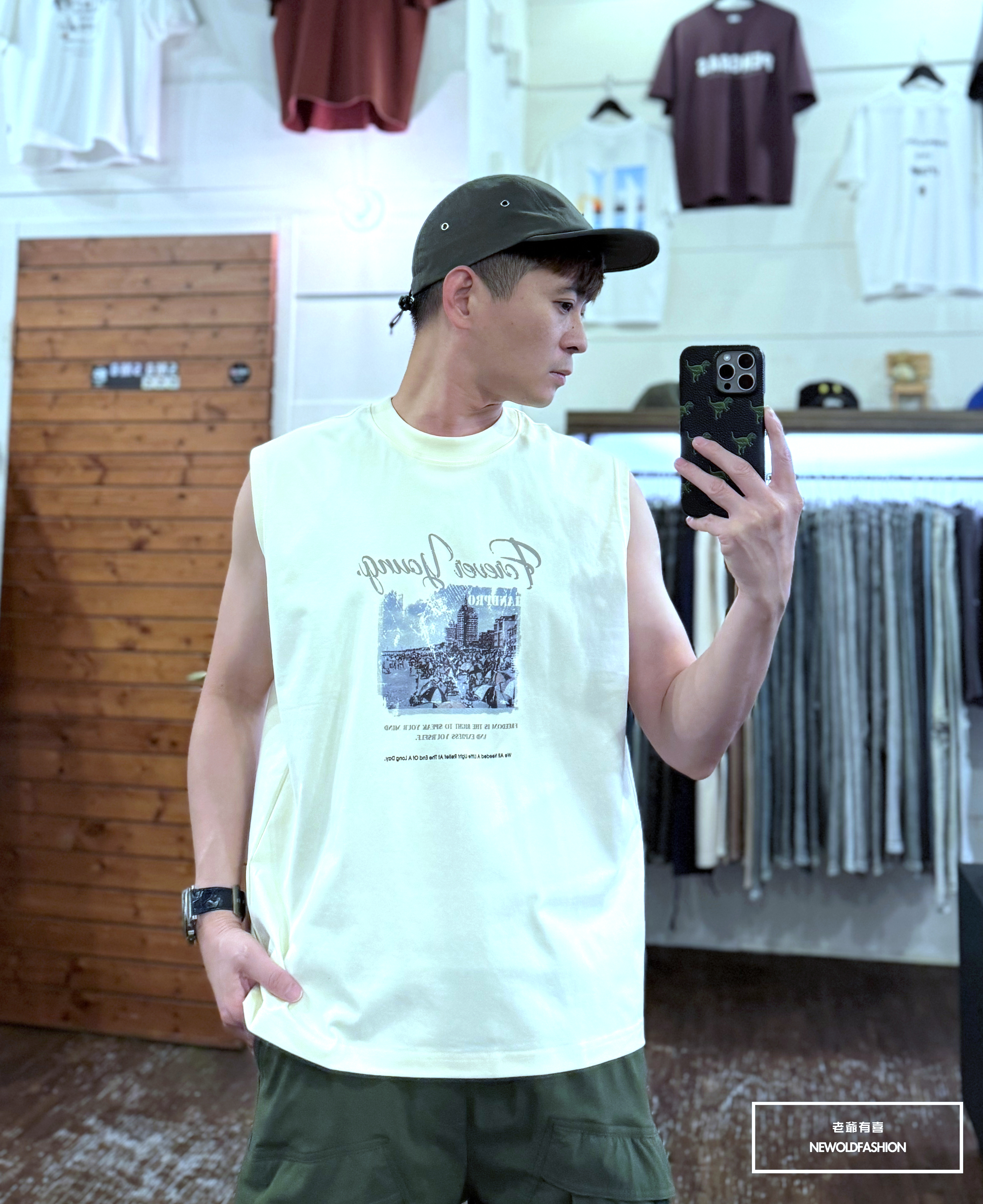 『新品上市』重磅Young素描海景棉質背心(NOF2405S8004)-米