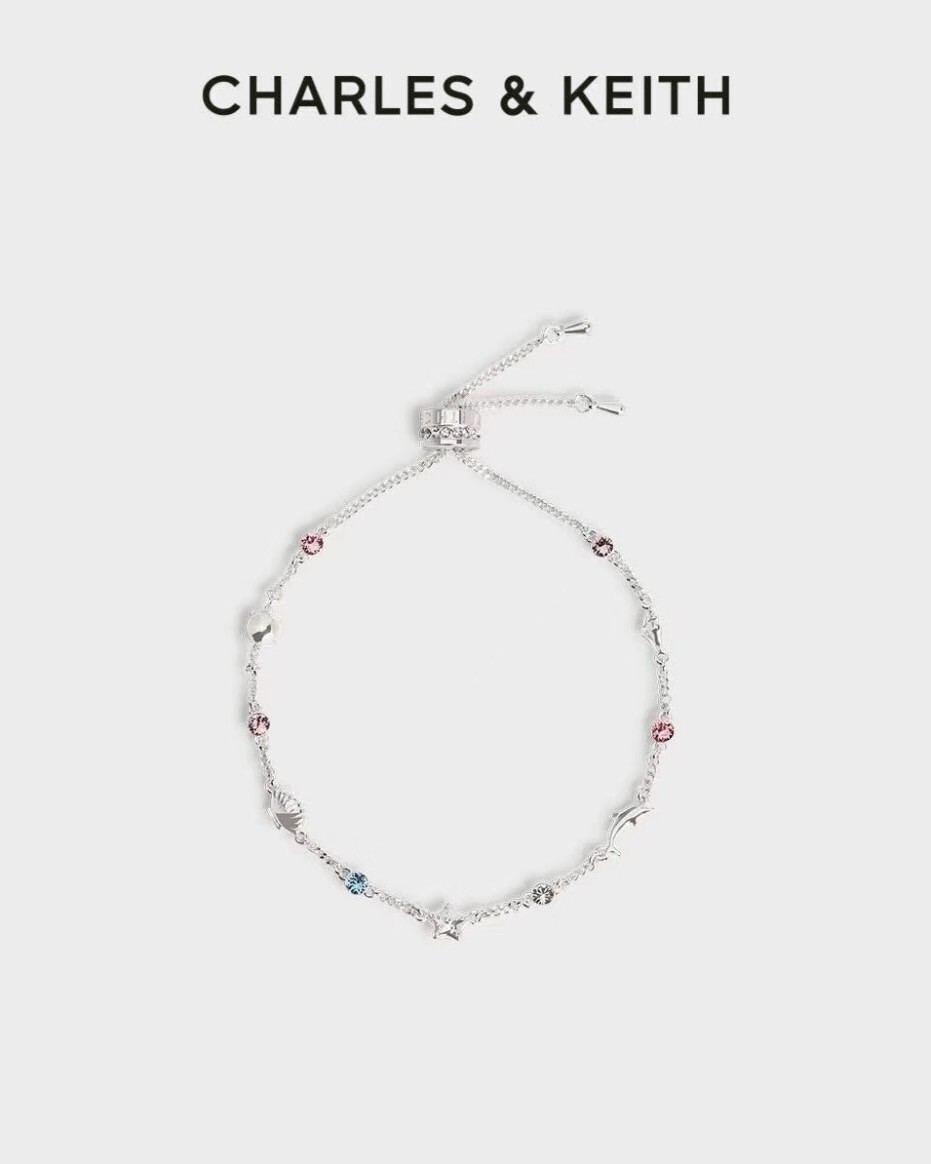 CHARLES & KEITH 小CK 蔚藍秘境系列 可調節手鍊 銀色