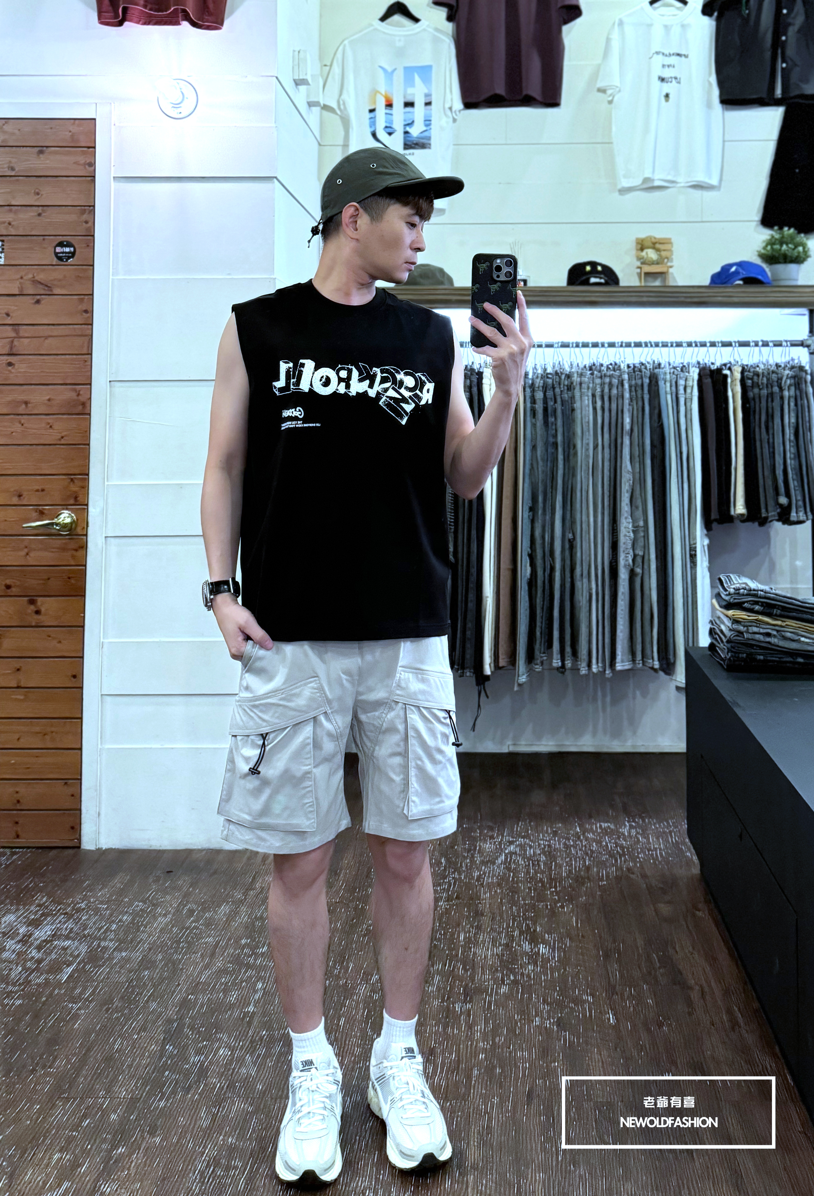 『新品上市』重磅ROCKN潑墨英字棉質背心(NOF2405S8003)-黑