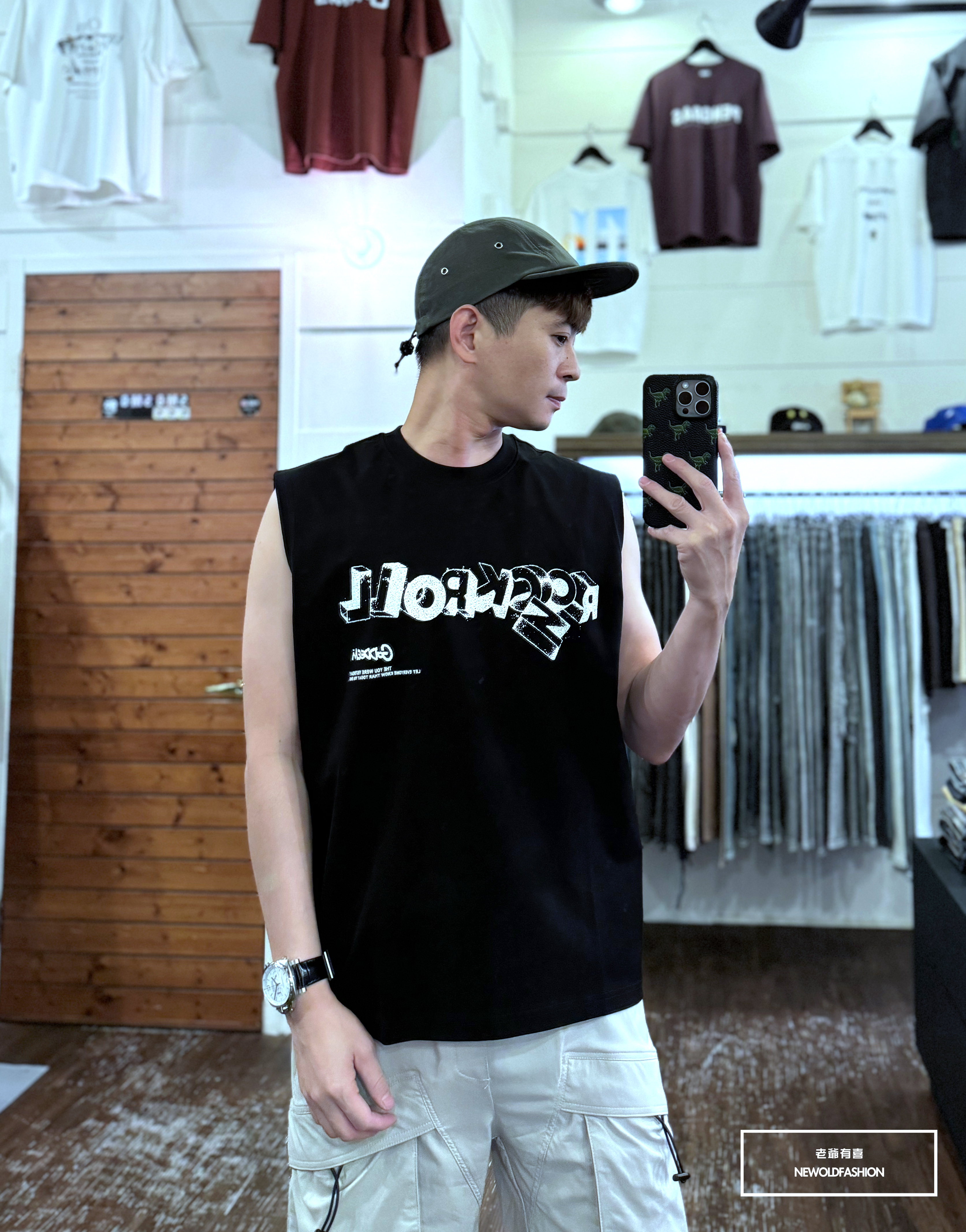 『新品上市』重磅ROCKN潑墨英字棉質背心(NOF2405S8003)-黑