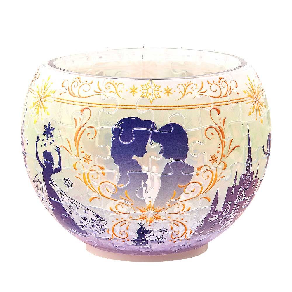 燈罩拼圖剪影 -安娜與艾莎 (立體燈) (透明樹脂)