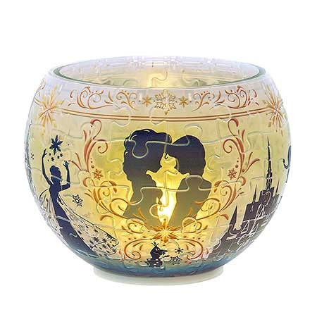 燈罩拼圖剪影 -安娜與艾莎 (立體燈) (透明樹脂)