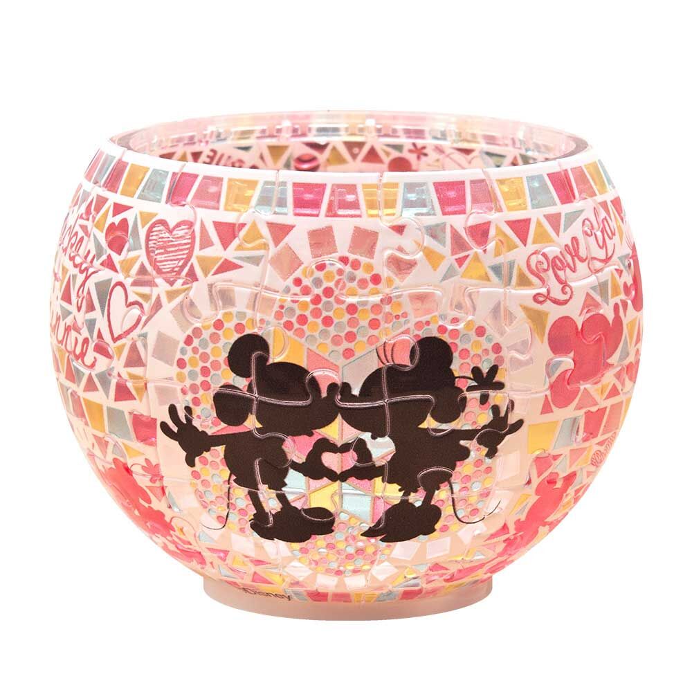 燈罩拼圖極光玻璃-米奇和米妮- (立體燈) (透明樹脂)