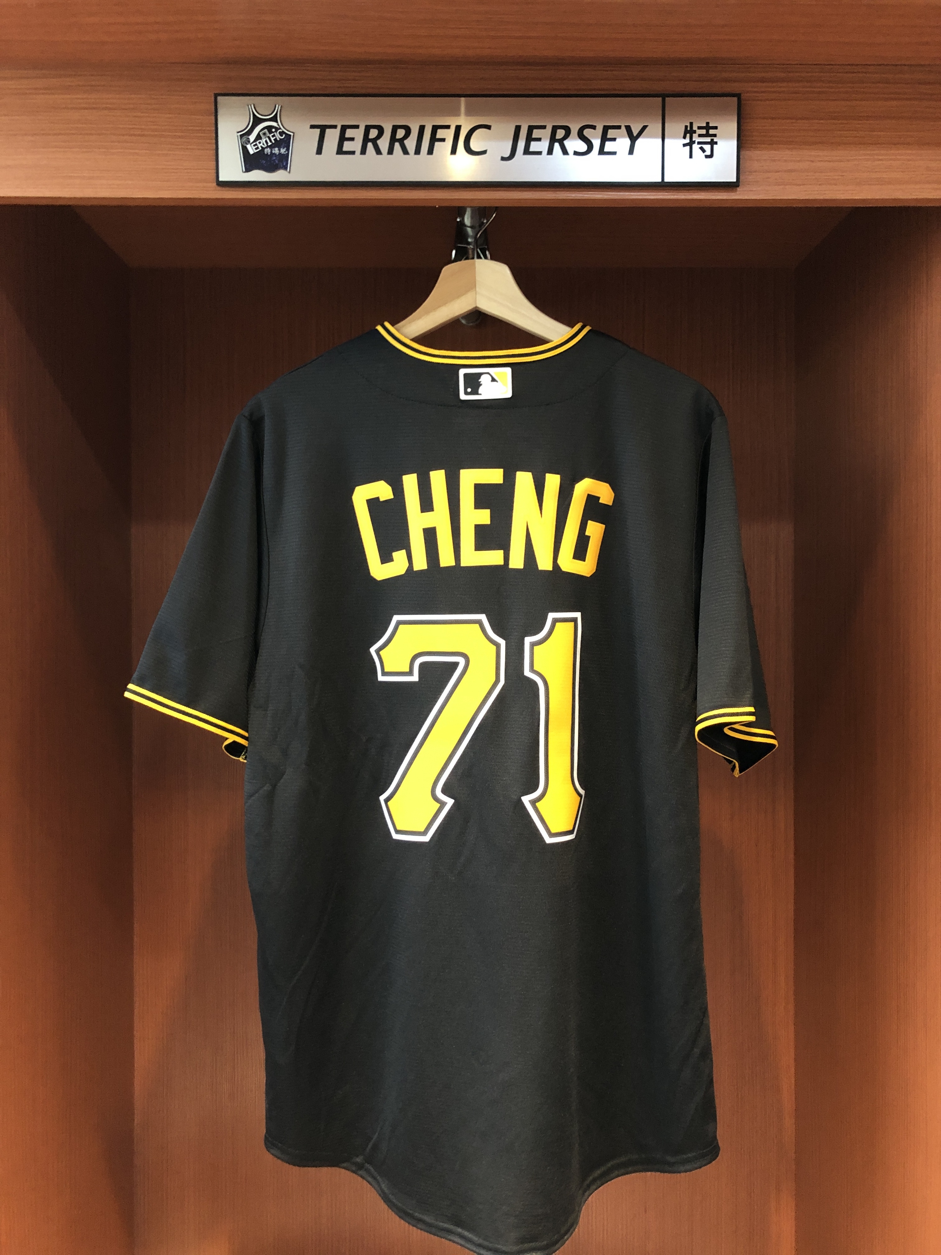 MLB球衣 Cheng 鄭宗哲 匹茲堡海盜黑 Nike Replica Player Name Jersey 球迷版 熱轉印 全新