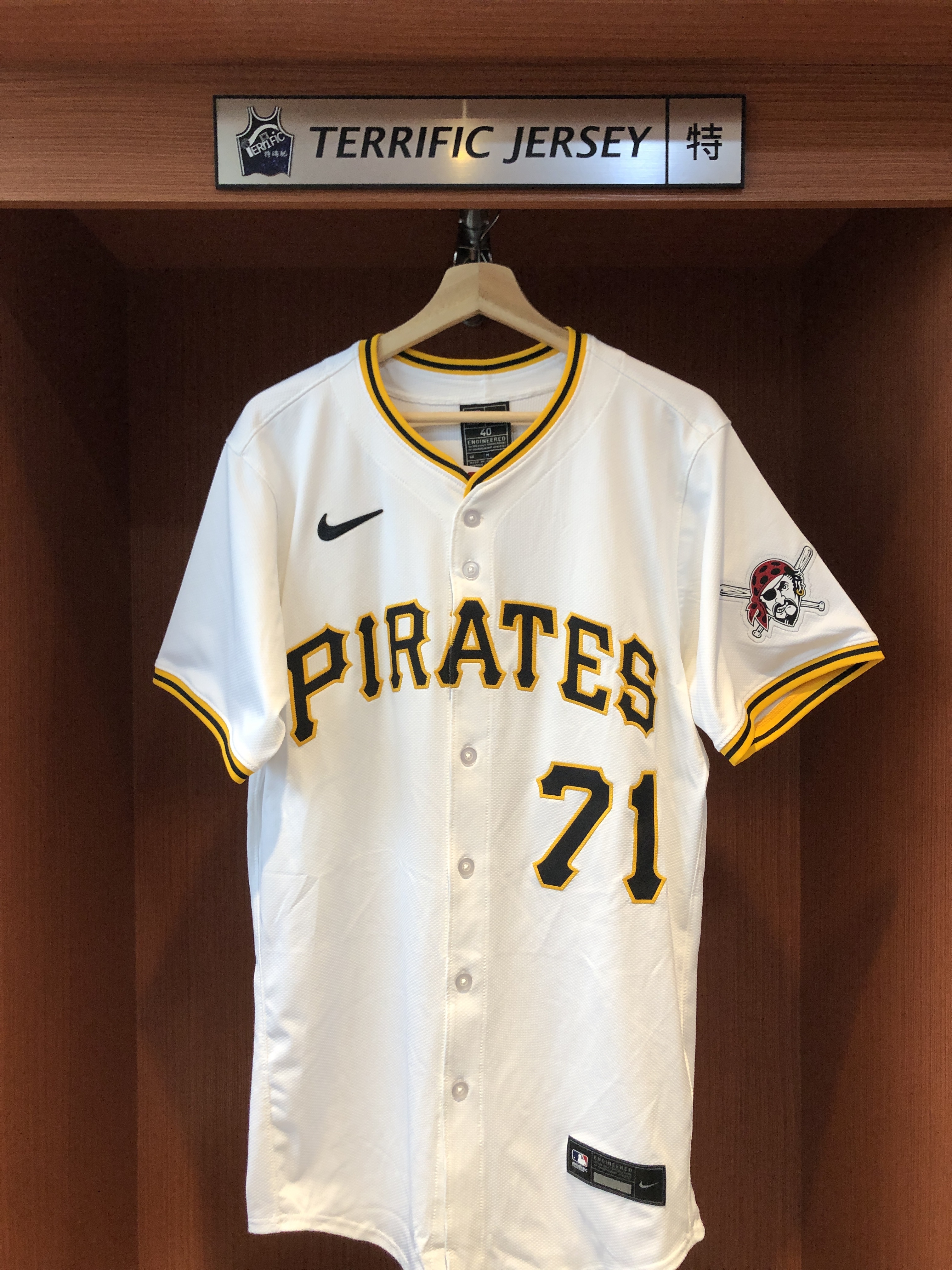 MLB球衣 Cheng 鄭宗哲 匹茲堡海盜白 Nike Elite Player Name Jersey 球員版 電繡球衣 海盜臂章 無Debut章 全新
