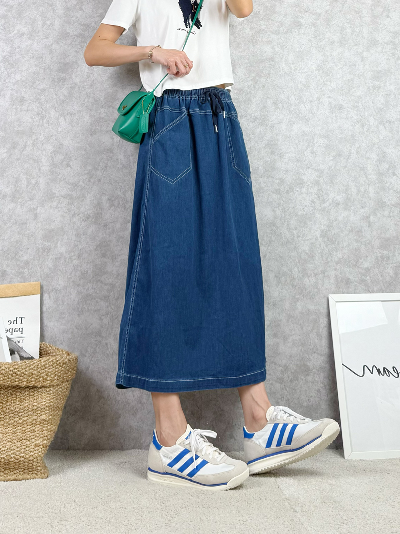 顯瘦又自在♡ 誰穿都好看的丹寧長裙