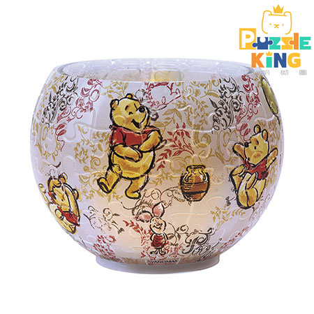 燈罩拼圖-小熊維尼的藝術 (立體燈) (透明樹脂)