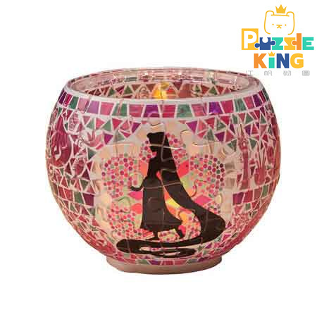 燈罩拼圖玻璃馬賽克-長髮公主- (立體燈) (透明樹脂)