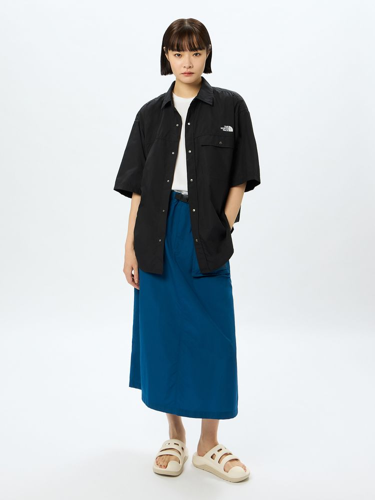 日本 THE NORTH FACE S/S Nuptse Shirt 拼接襯衫
