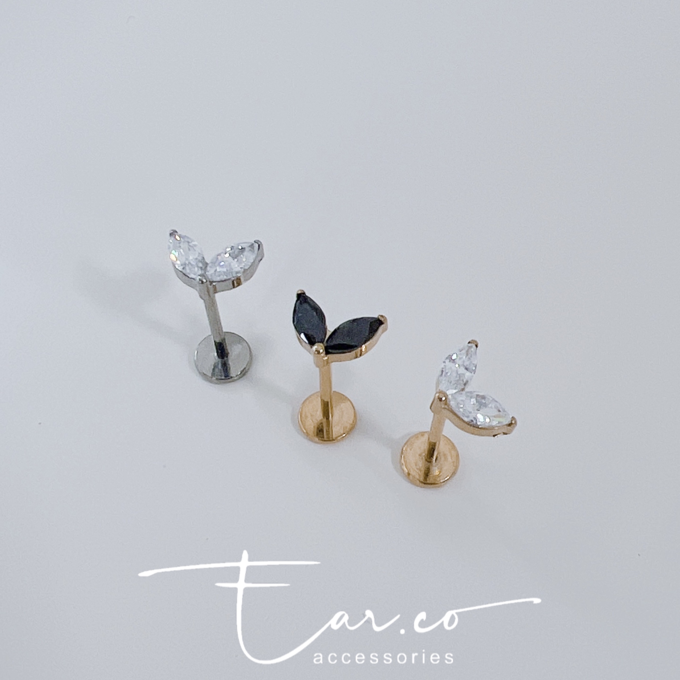 清新小草苗平頭耳門/耳珠/耳骨釘 [G23 Titanium]