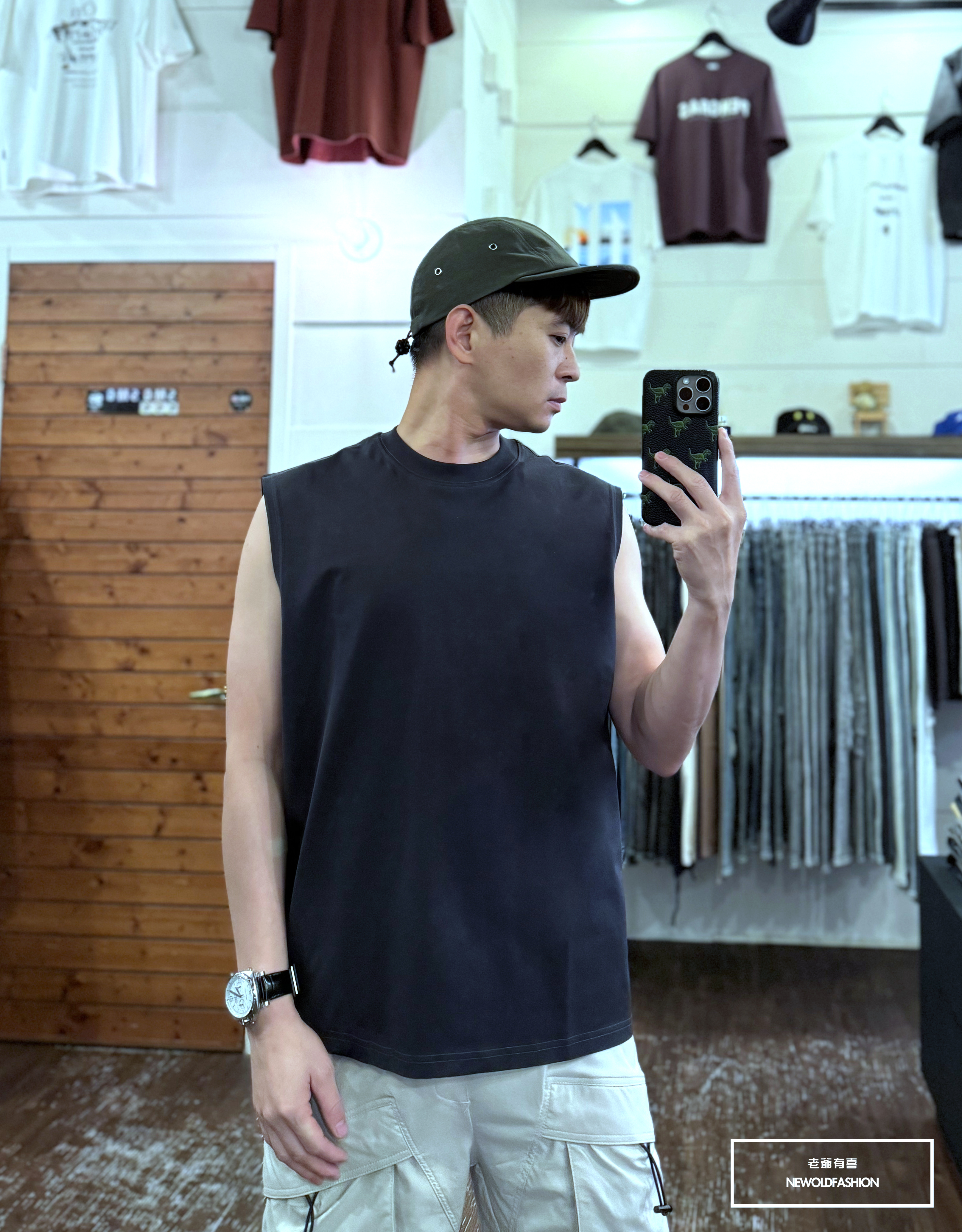 『新品上市』重磅原色素面棉質背心(NOF2405S8004)-深灰