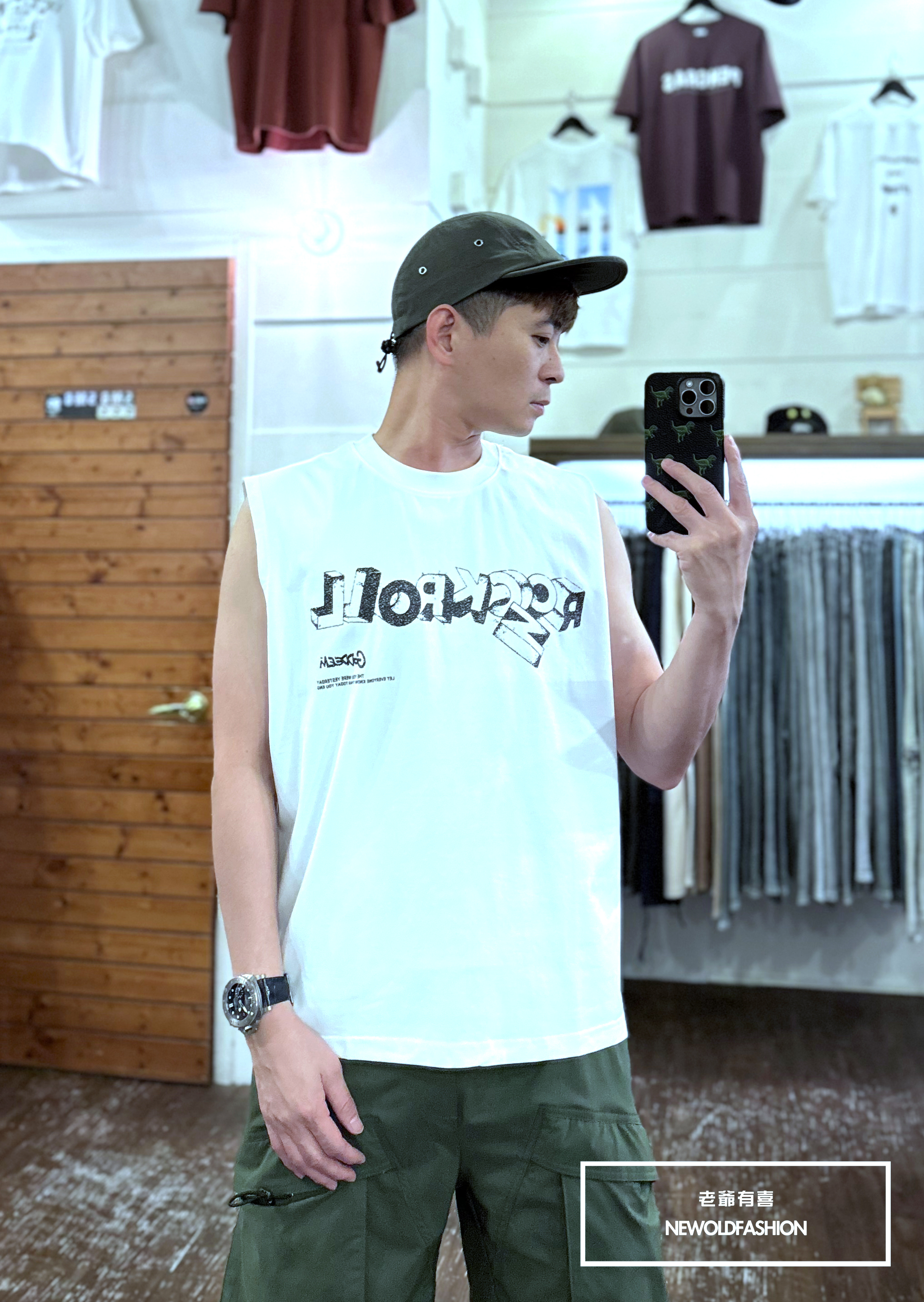 『新品上市』重磅ROCKN潑墨英字棉質背心(NOF2405S8003)-白