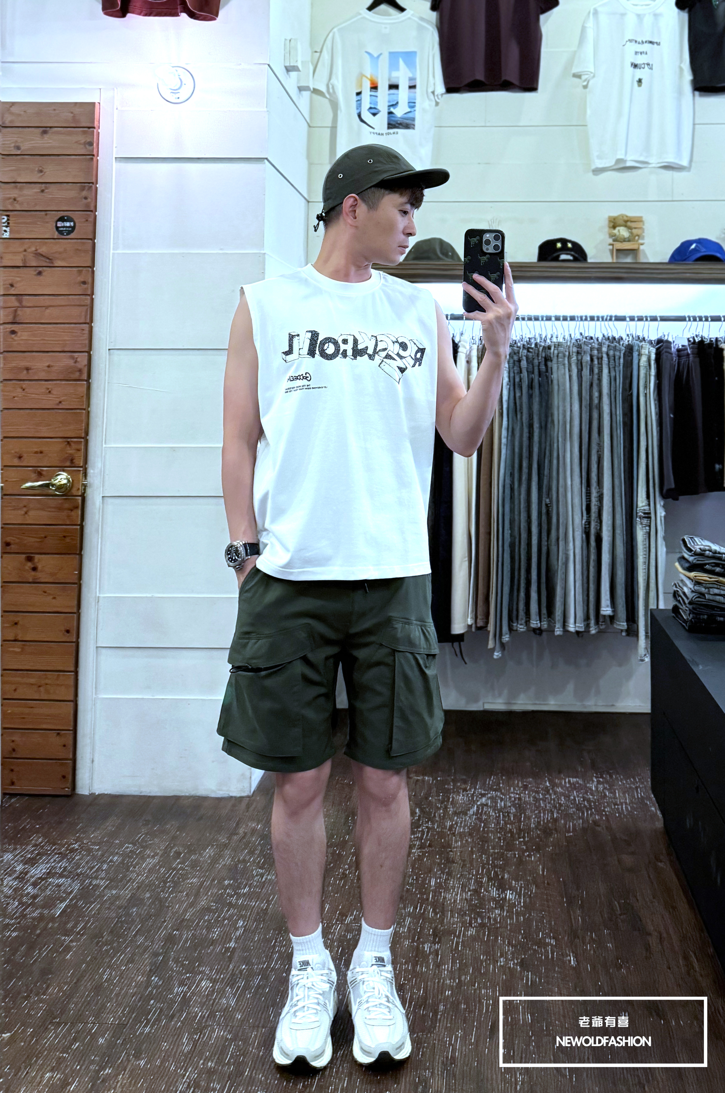 『新品上市』重磅ROCKN潑墨英字棉質背心(NOF2405S8003)-白