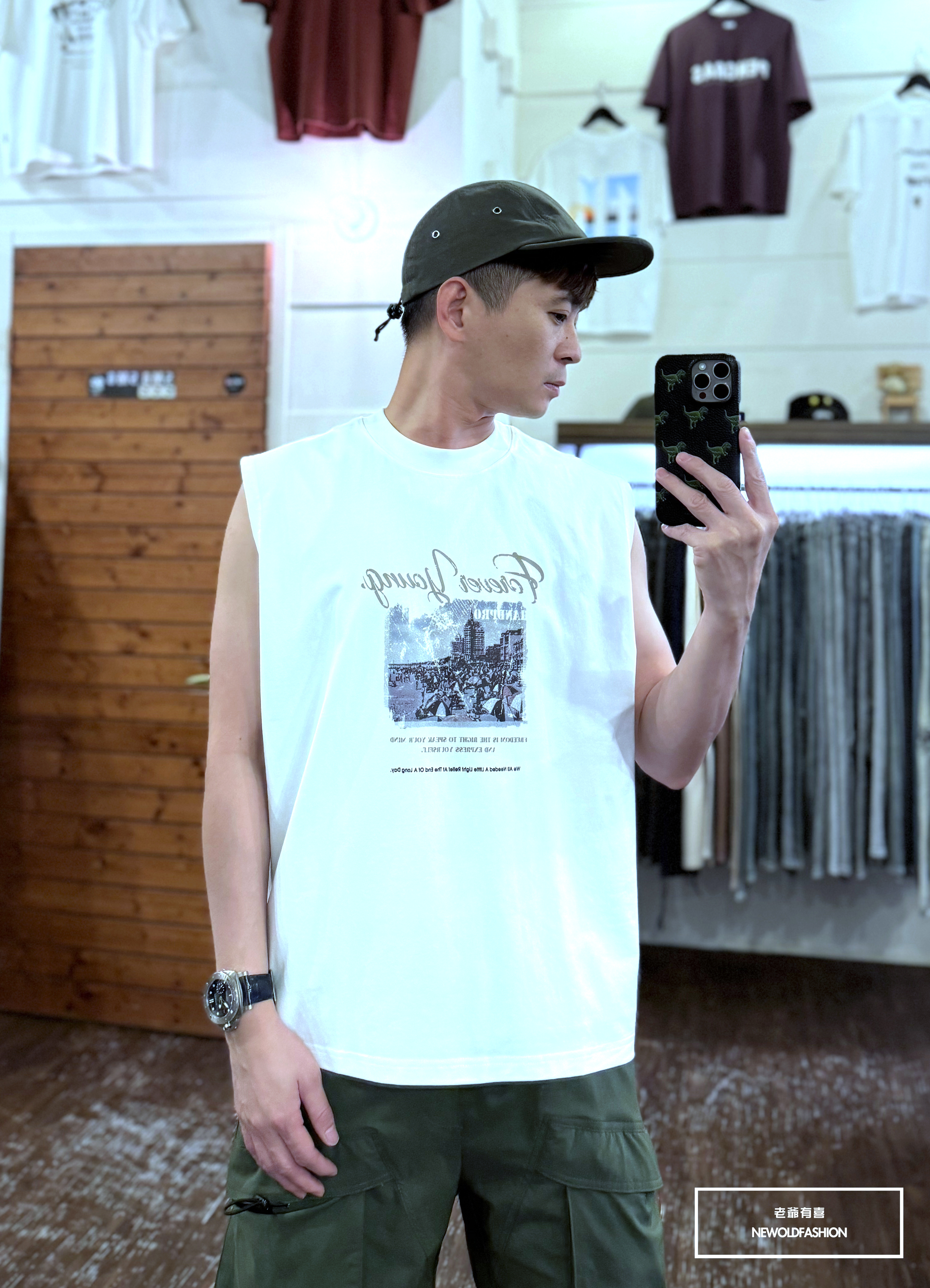 『新品上市』重磅Young素描海景棉質背心(NOF2405S8004)-白