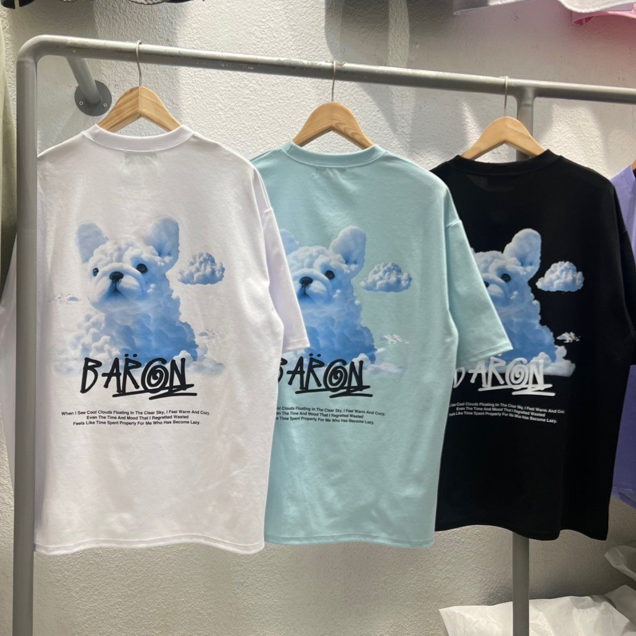 狗仔圖案英文字短袖Tee BARON-182T