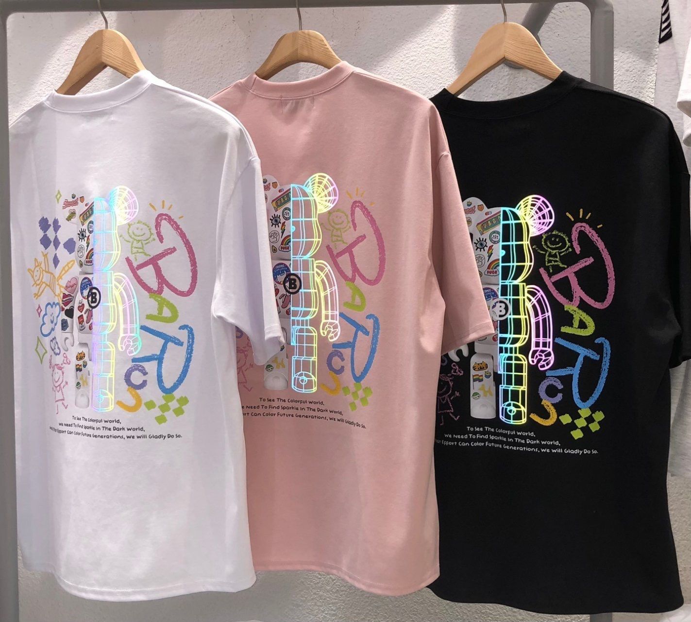 3M熊仔圖案英文字短袖Tee BARON-183T