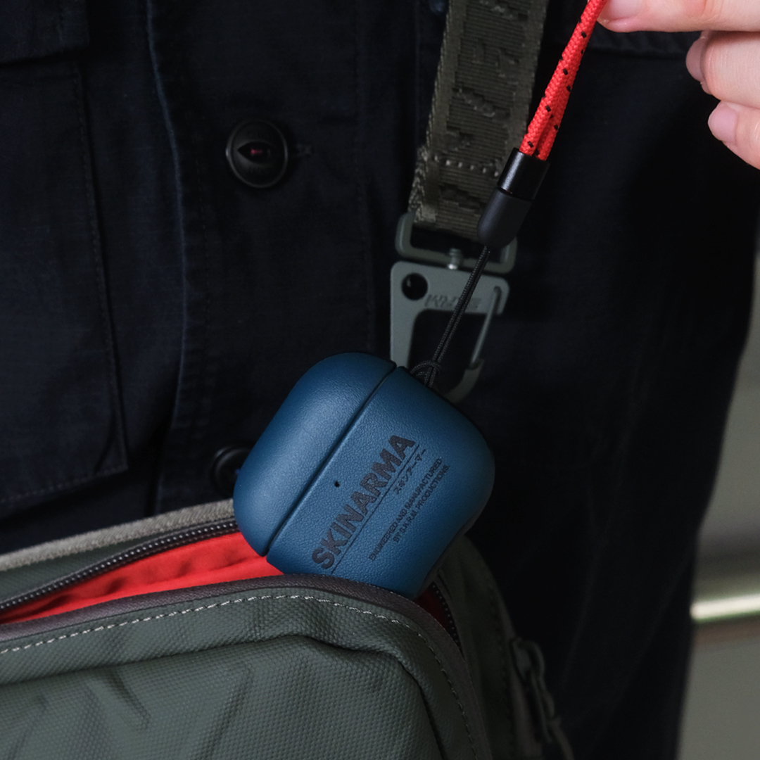 SKINARMA Spunk AirPods 4 潮風格藍牙耳機皮革保護套 (連掛繩)