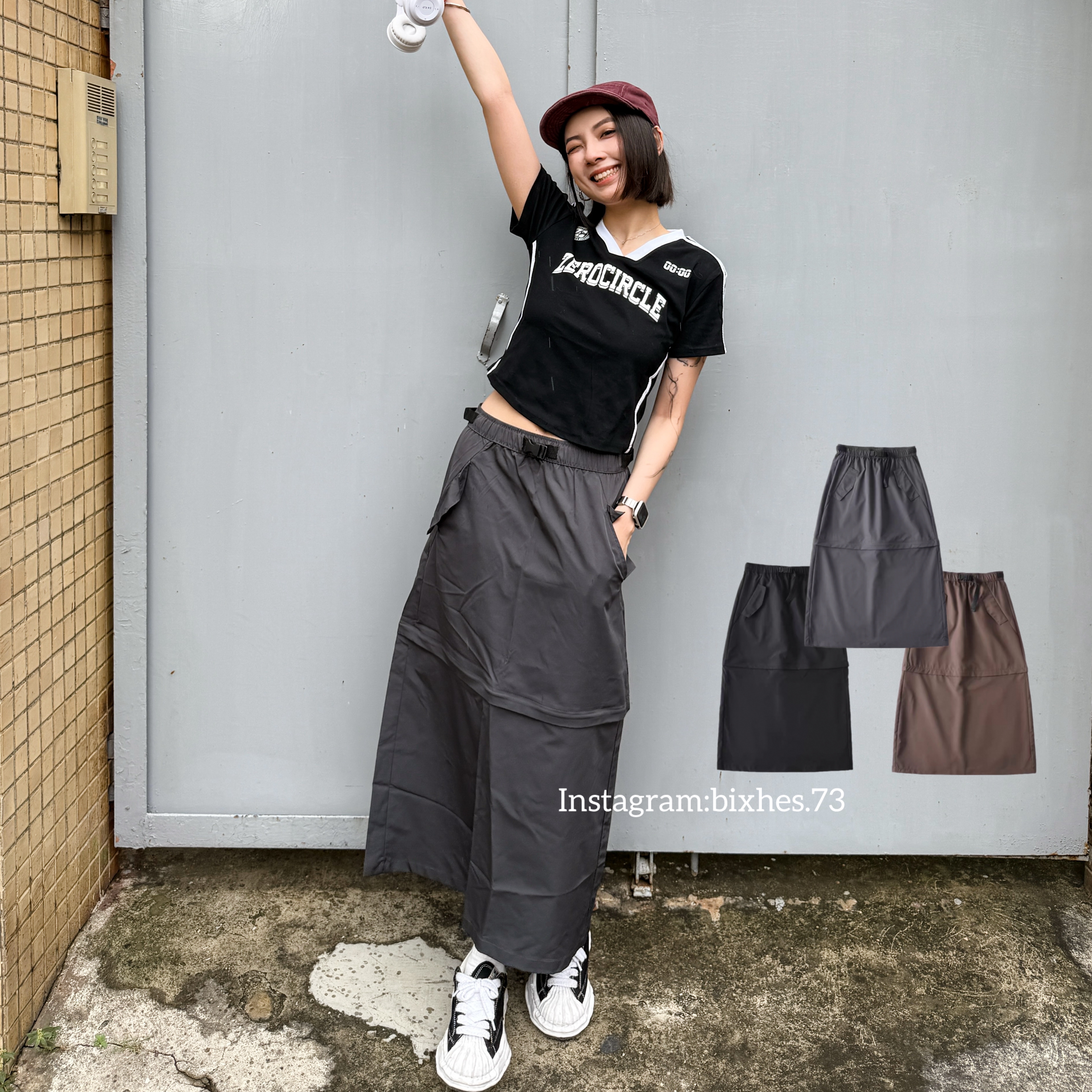 美式可拆兩穿工裝裙(D00052)