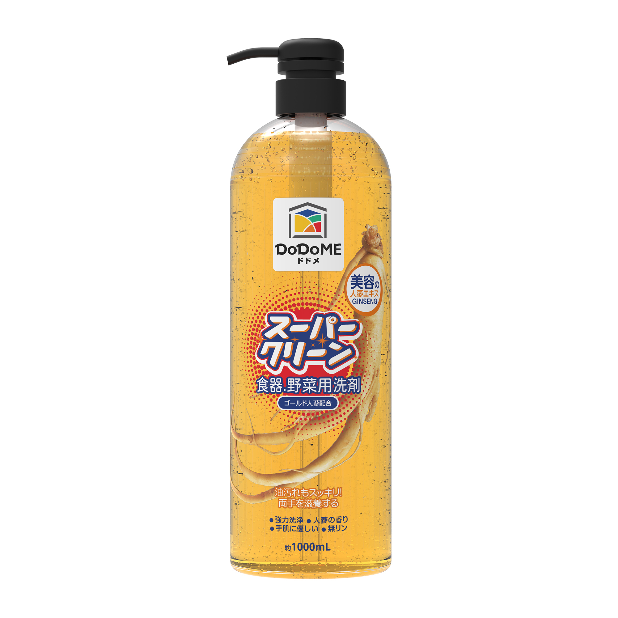 DoDoME食器蔬果洗潔精（護膚人參配方)1000ml