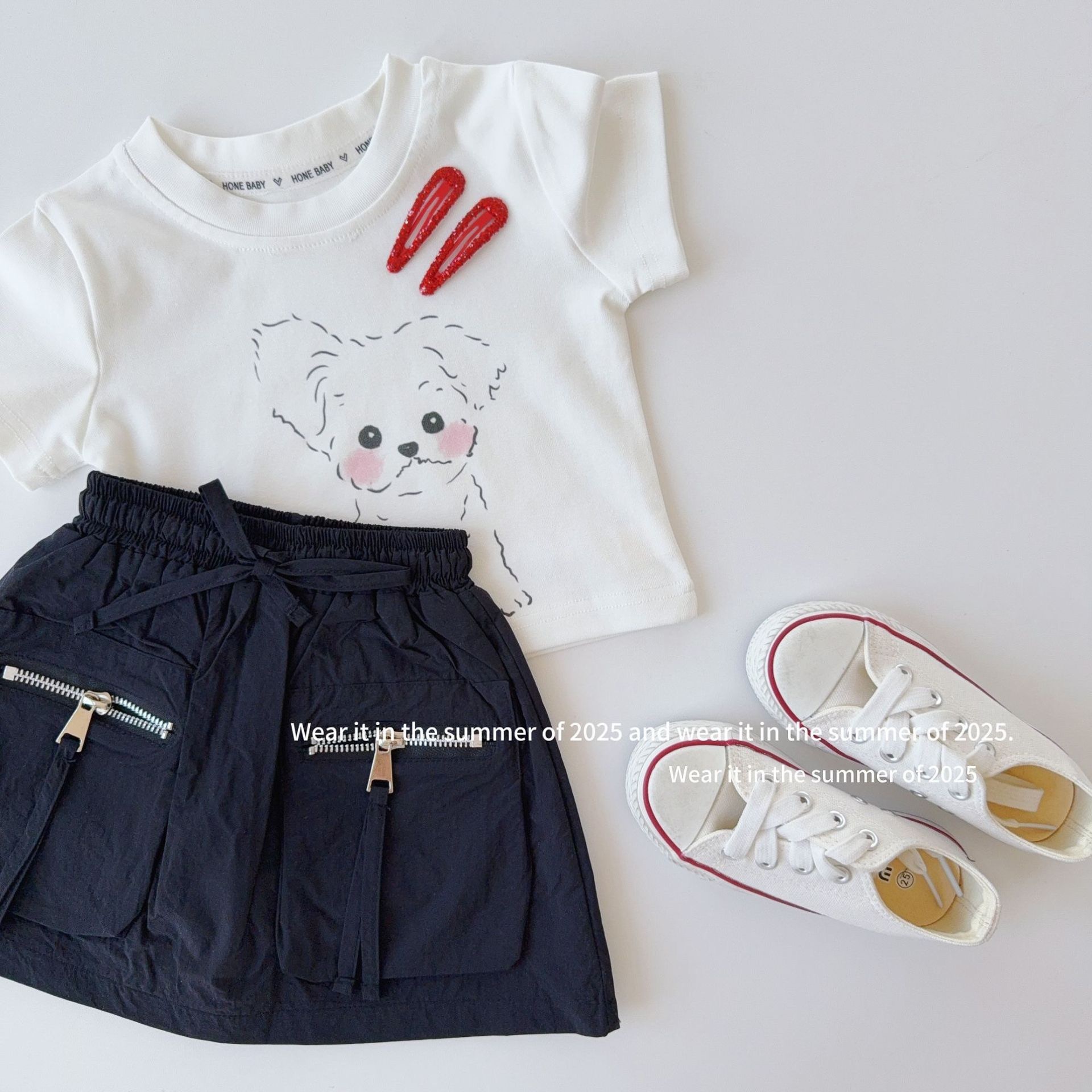 可愛小狗狗短版合身上衣