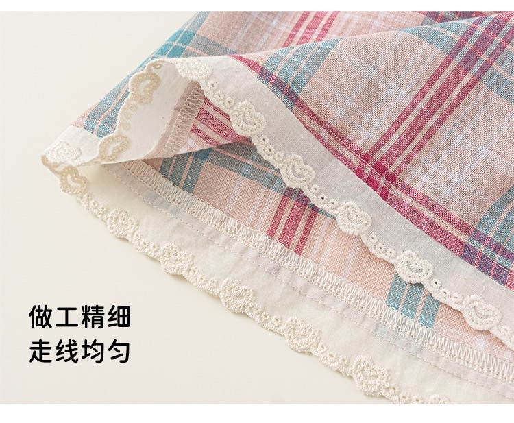 蝴蝶結蕾絲格子裙