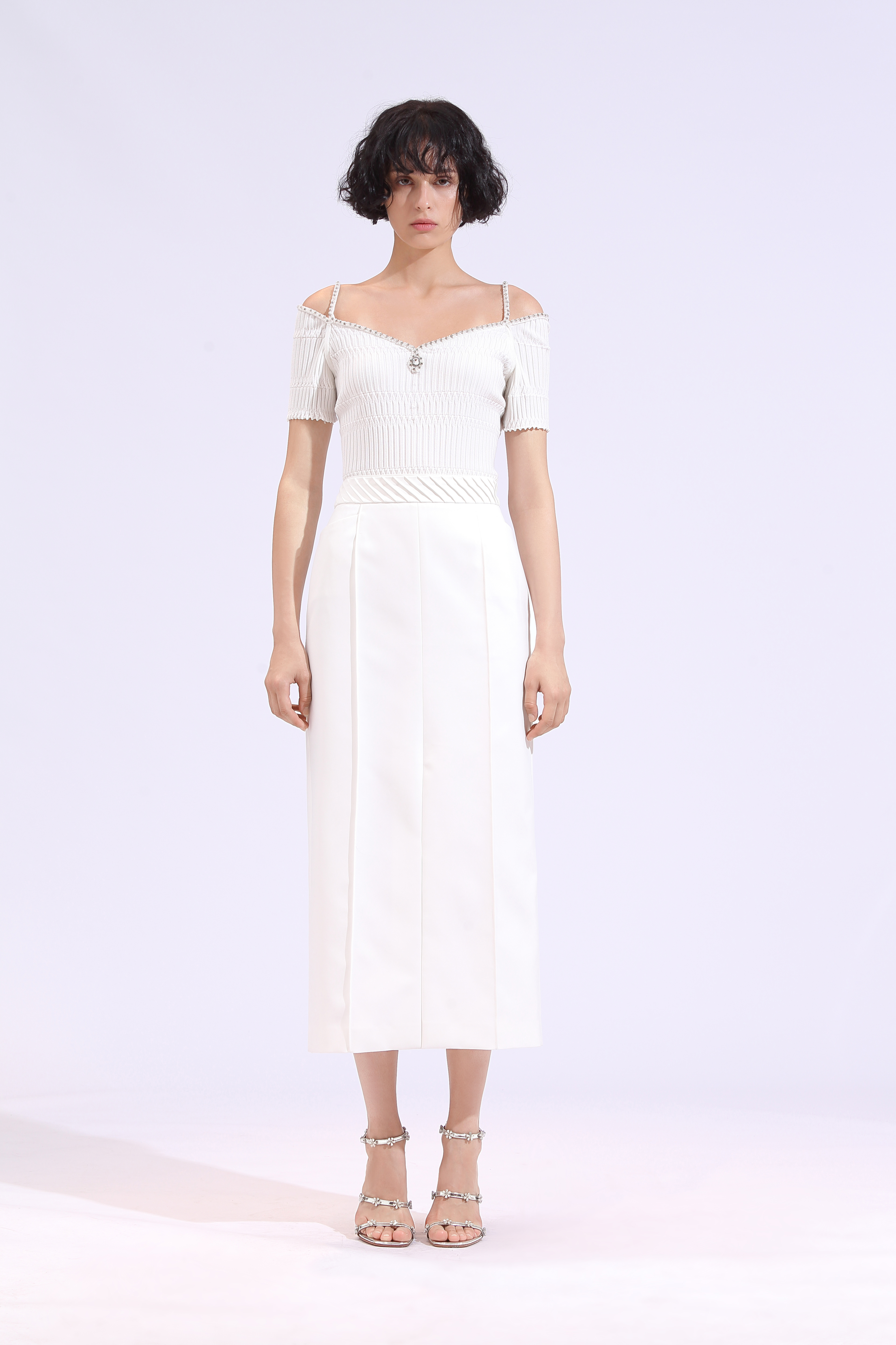 BE10278A1 浪漫婚禮假兩件細肩上衣 (2色)