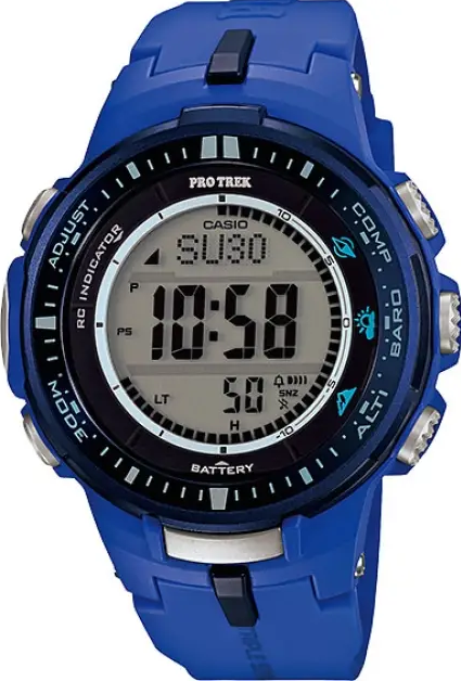 萬年鐘錶 - CASIO PRO TREK  太陽能電波  登山錶  PRW-3000-2B  錶徑 : 47 mm