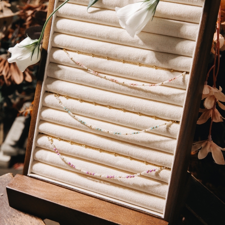 雲光疊影 河潤珠光 柔粉心語 雙層鈦鋼手鏈 紫雲石 天河石 粉碧璽 天然珍珠 水晶疊戴美學