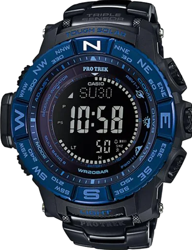 萬年鐘錶 - CASIO PRO TREK  太陽能電波鈦金屬登山錶  PRW-3500SYT-1 錶徑 : 53.4 mm
