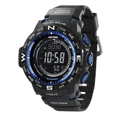 萬年鐘錶 - CASIO PRO TREK  太陽能電波鈦金屬登山錶  PRW-3500SYT-1 錶徑 : 53.4 mm