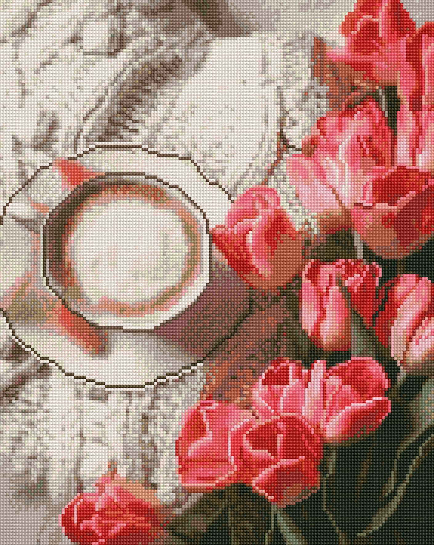 藝術生活 鑽石新設計 滿版立體鑽石畫【GJ6038】玫瑰咖啡 40*50CM