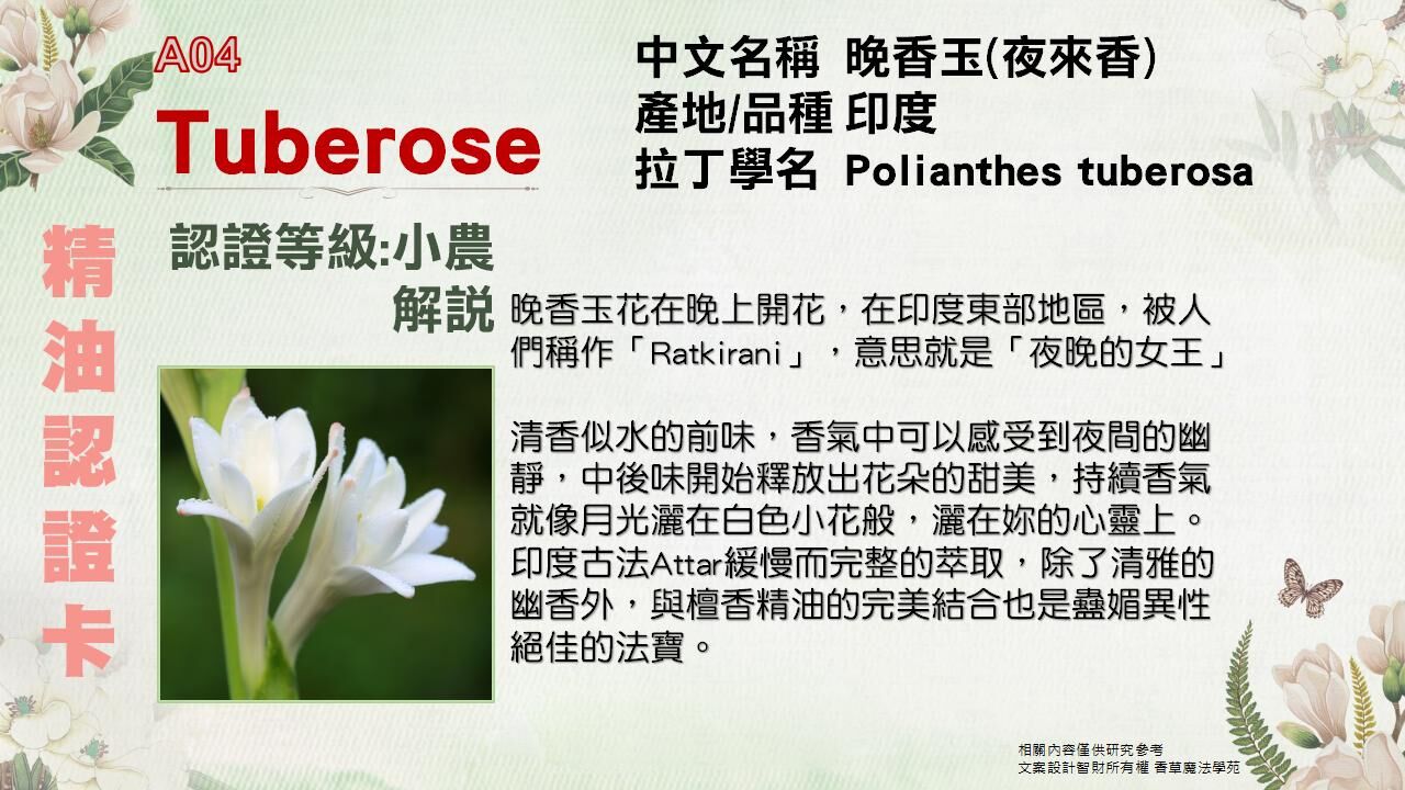 【書中有花香】《印度古法Attar精油經典》x晚香玉(夜來香)檀香底Attar純精油5ml(有含書)