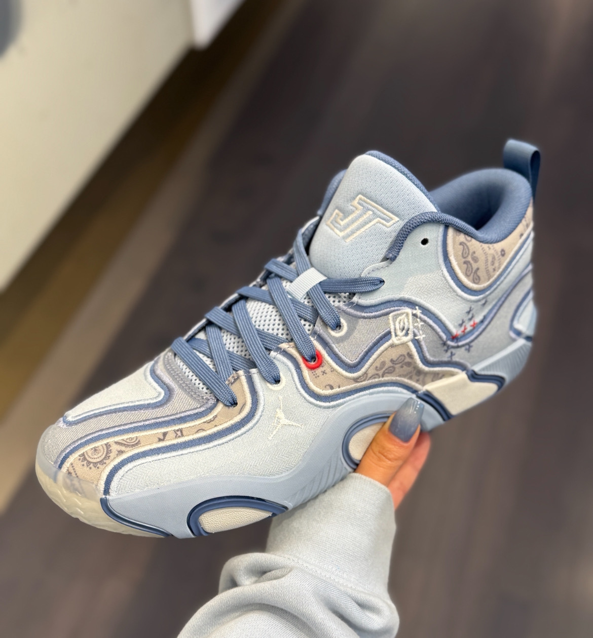 男鞋 NIKE JORDAN TATUM 3 PF "Blue Denim" 藍色 喬丹 變形蟲 刺繡 籃球鞋【HV5911-401】