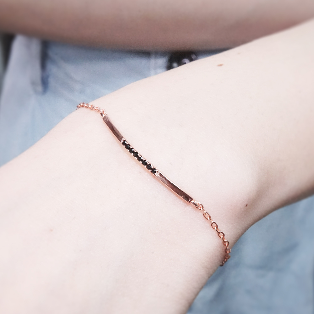 低調閃耀 純銀手鍊 Taffy系列 925純銀 美鑽款 玫瑰金色 女生手鍊