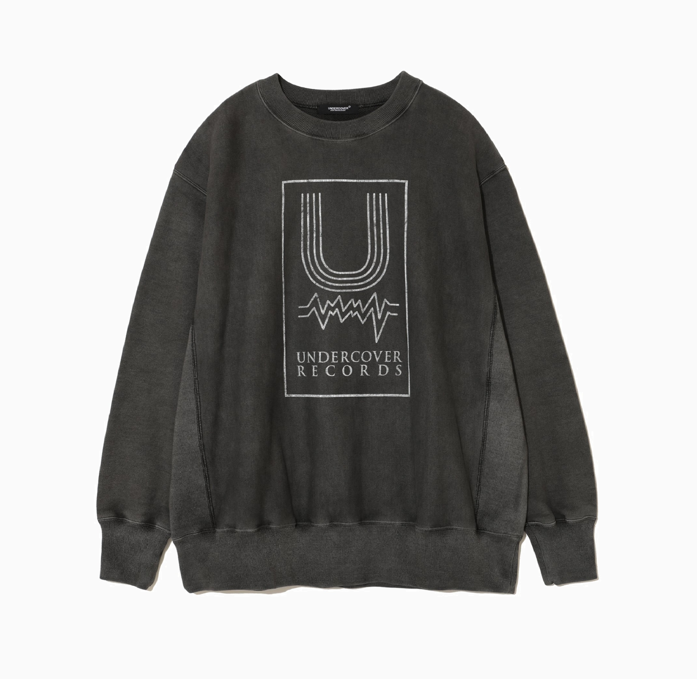 UNDERCOVER DAMAGED COTTON RECORD SWEATER L/S (UC2D9805) - CHARCOAL PRE ORDER ITEM (預訂中)