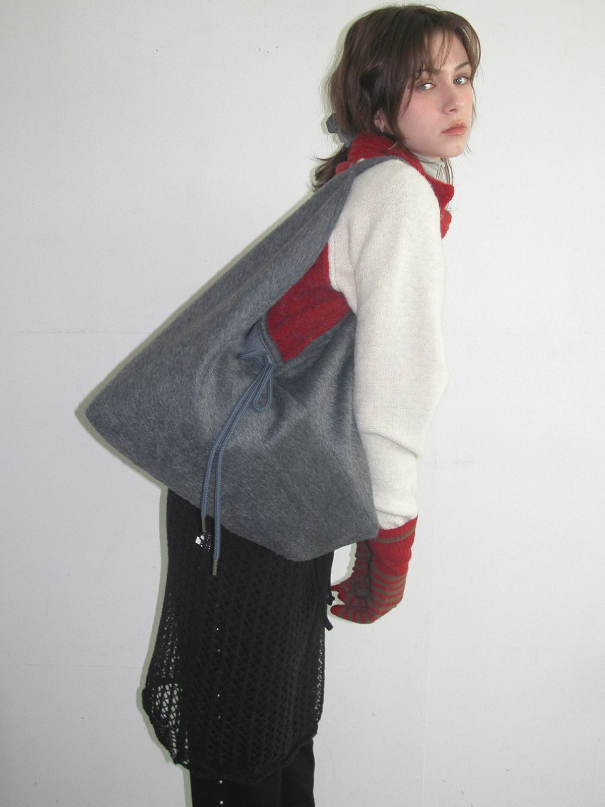 Voor Jeanne Angora Fur Shoulder Bag