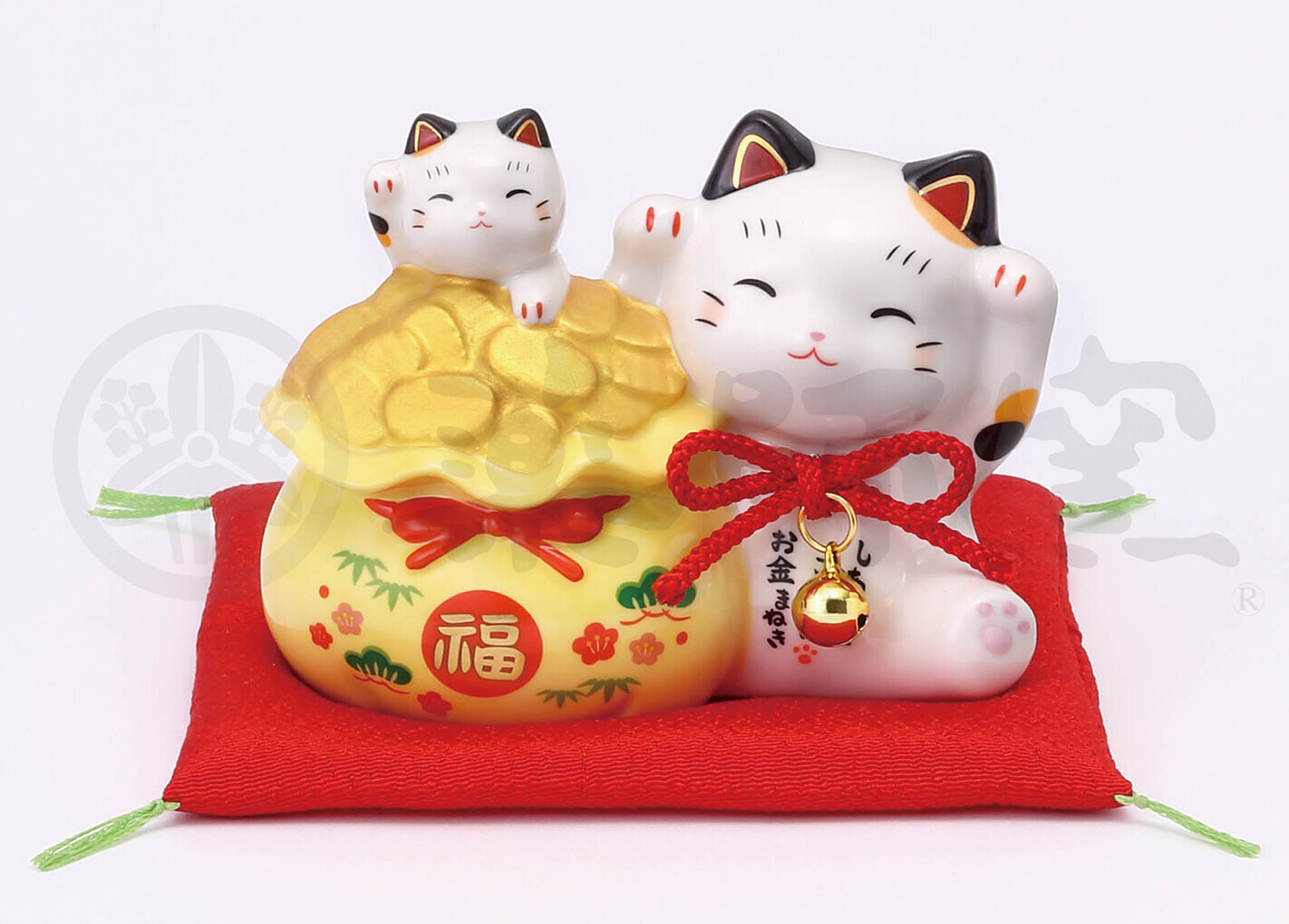 日式陶瓷円満親子招財貓 (非日本製)