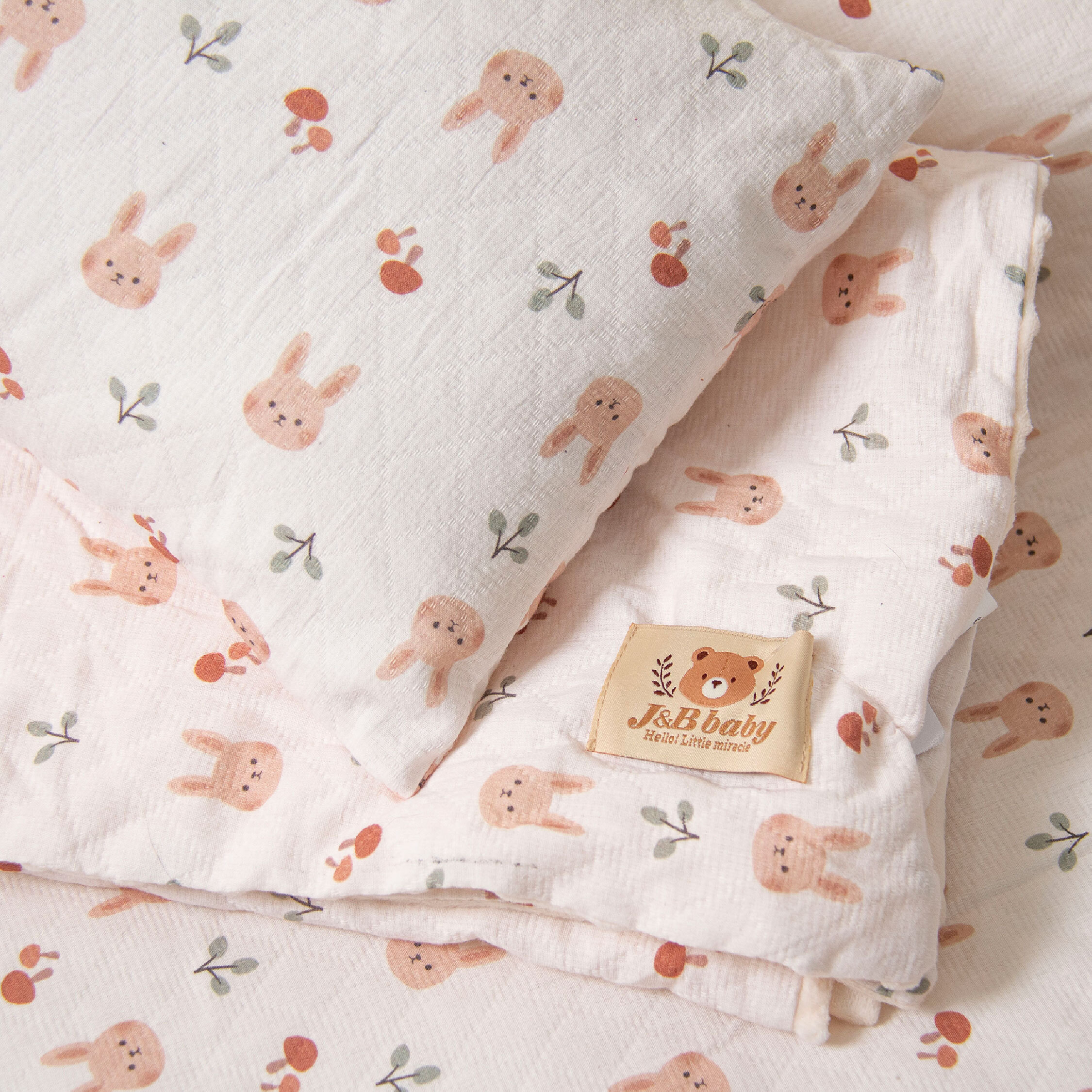 【JB0433】MIT手繪森林兔。舒雲加厚四合一睡袋組