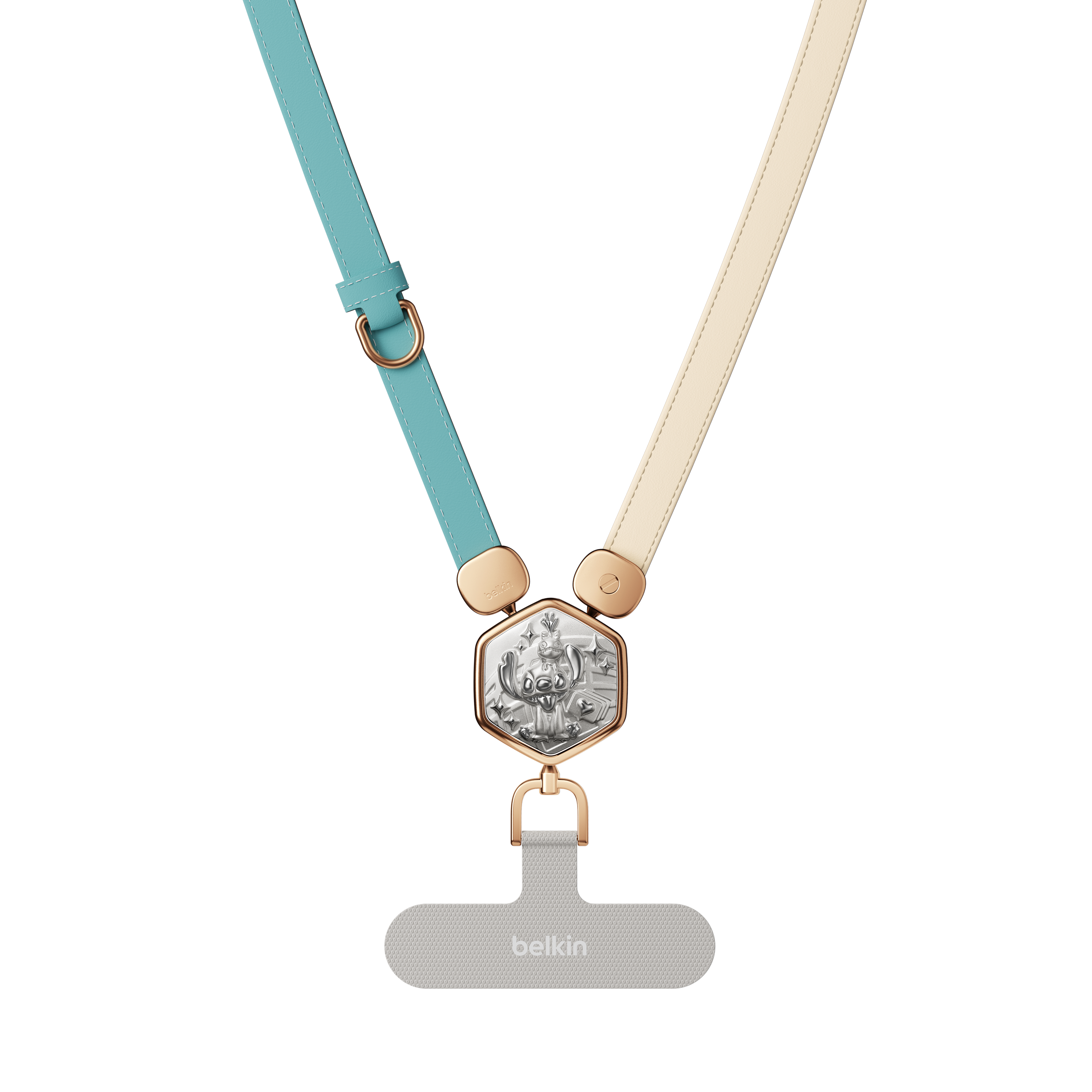 皮革手機掛繩配 3D 片 (史迪仔, 迪士尼系列)